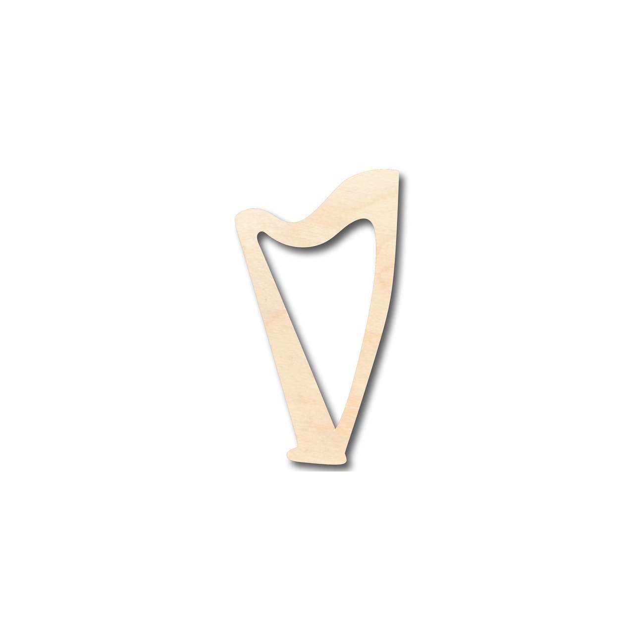 Unfinished Baltic Birch Wood Harp Lyre Shape Ideal for Music and Craft Projects up to 46 DIY