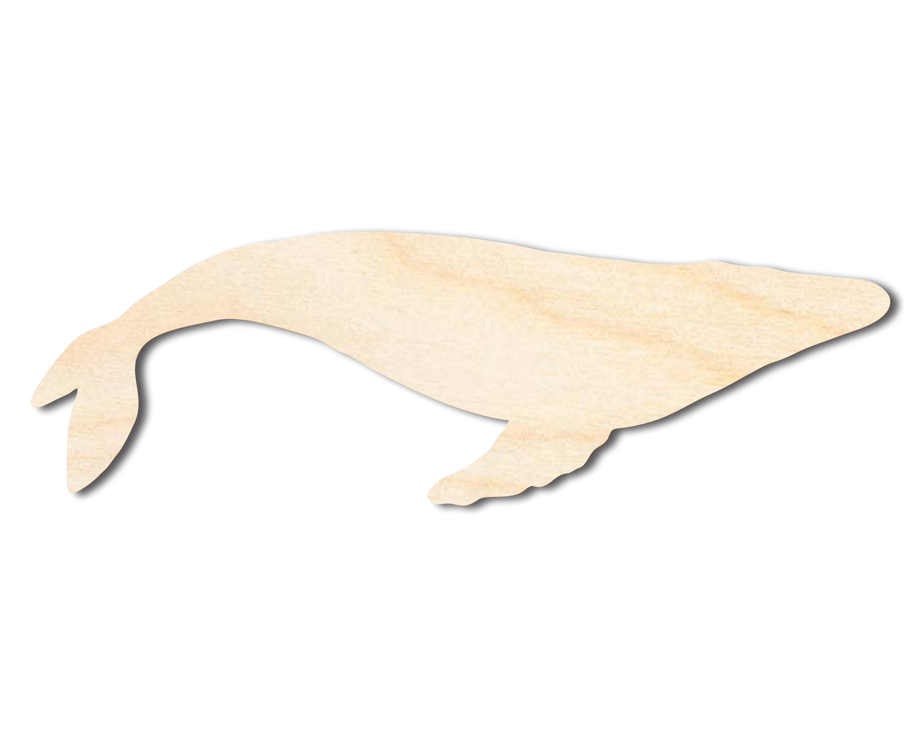 DIY Unfinished Baltic Birch Hump Back Whale Shape Cutout up to 46 Inches