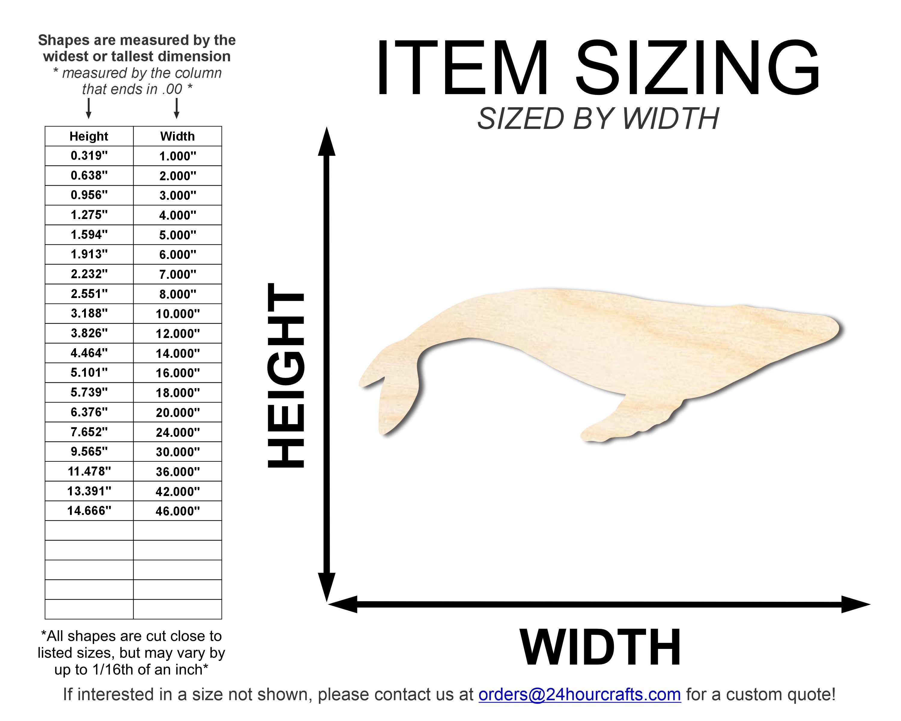 DIY Unfinished Baltic Birch Hump Back Whale Shape Cutout up to 46 Inches