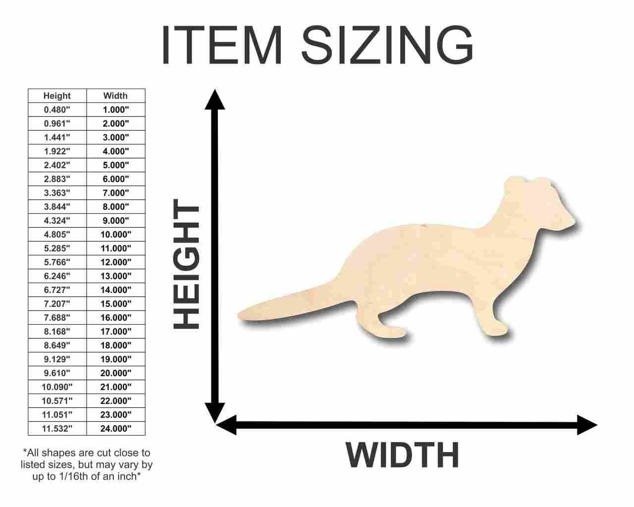 DIY Unfinished Wood Weasel Shape Craft up to 46 for Animal Projects