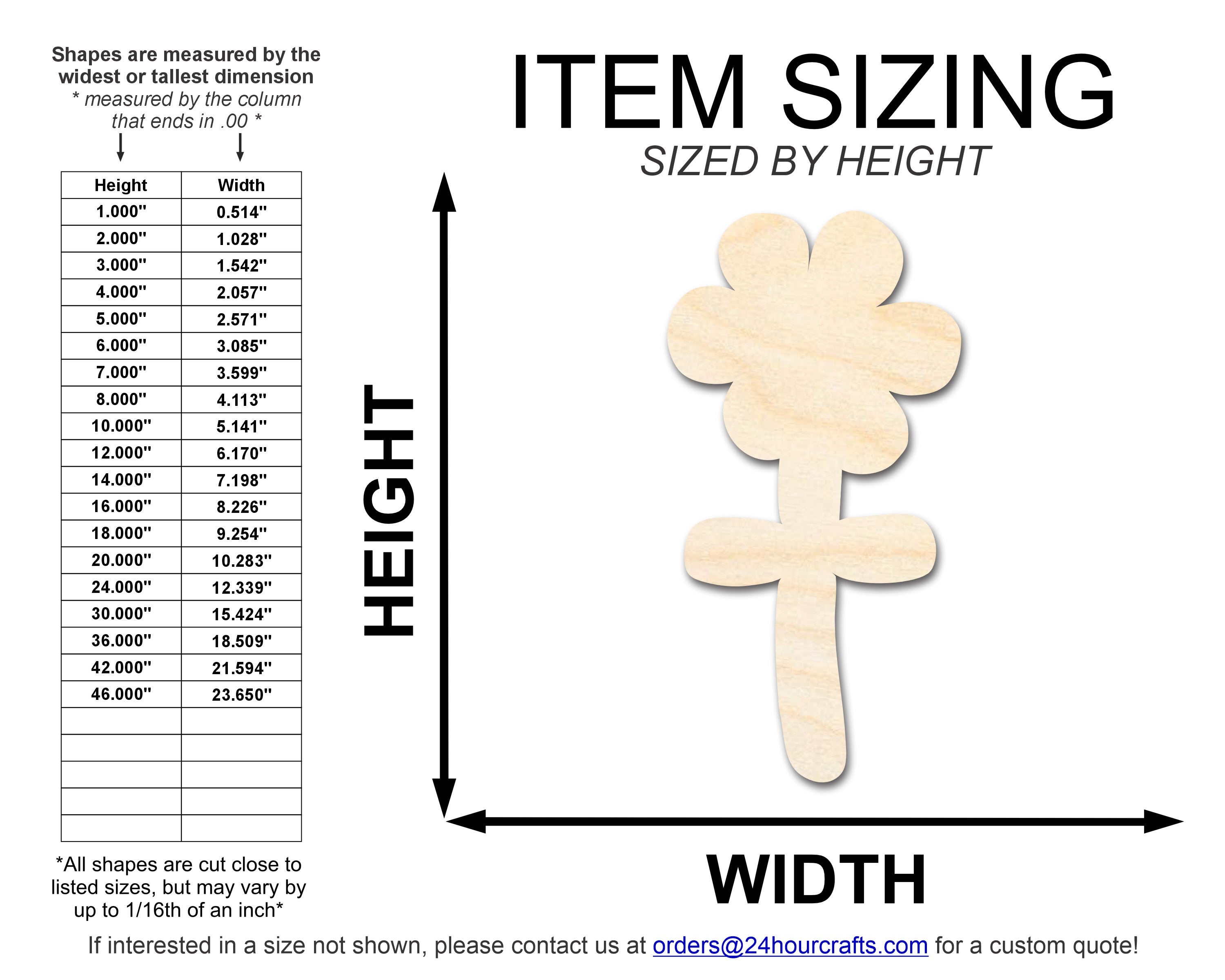 Unfinished DIY Craft Cutout in the Shape of a Balloon Flower | Up to 46 DIY Projects Available