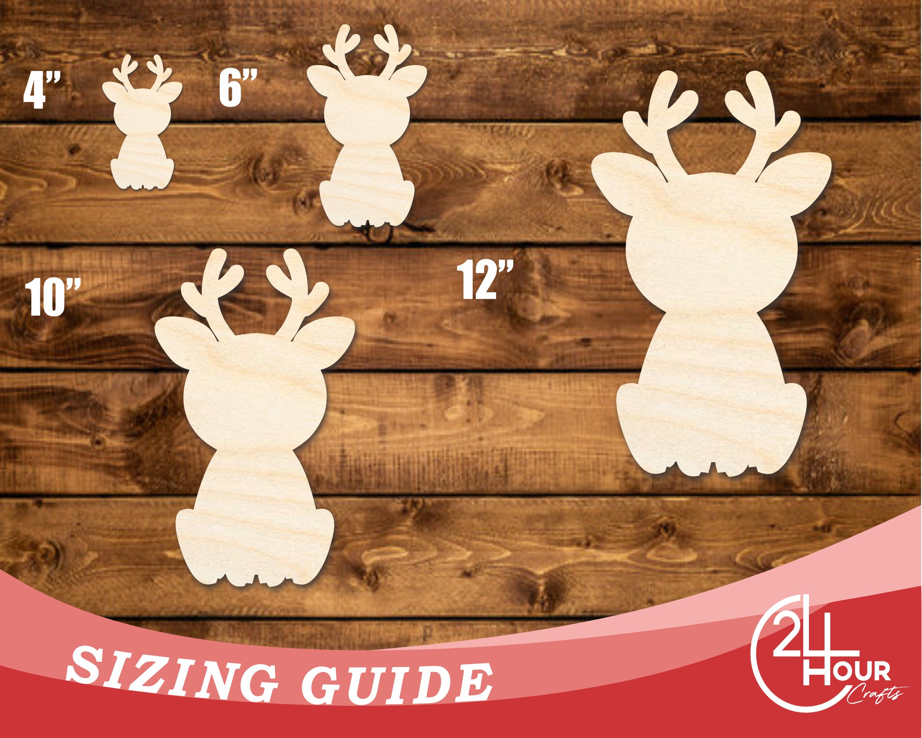 Unfinished DIY Craft Cutout in Adorable Reindeer Shape | Up to 46 DIY Possibilities