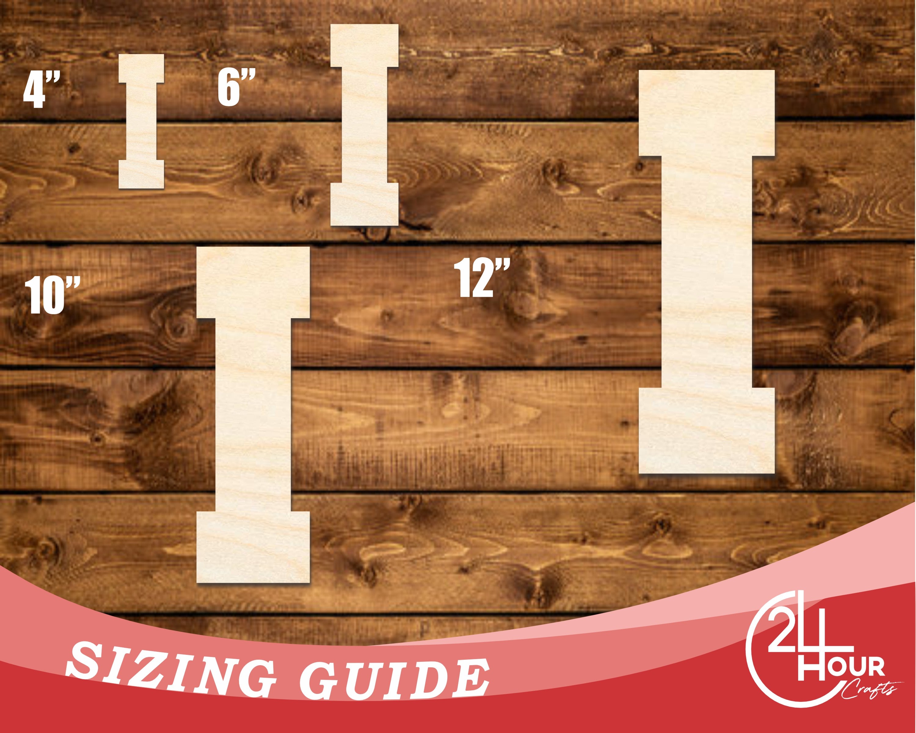 DIY Unfinished Wood Varsity Team I - Shape Cutouts up to 46 Inches