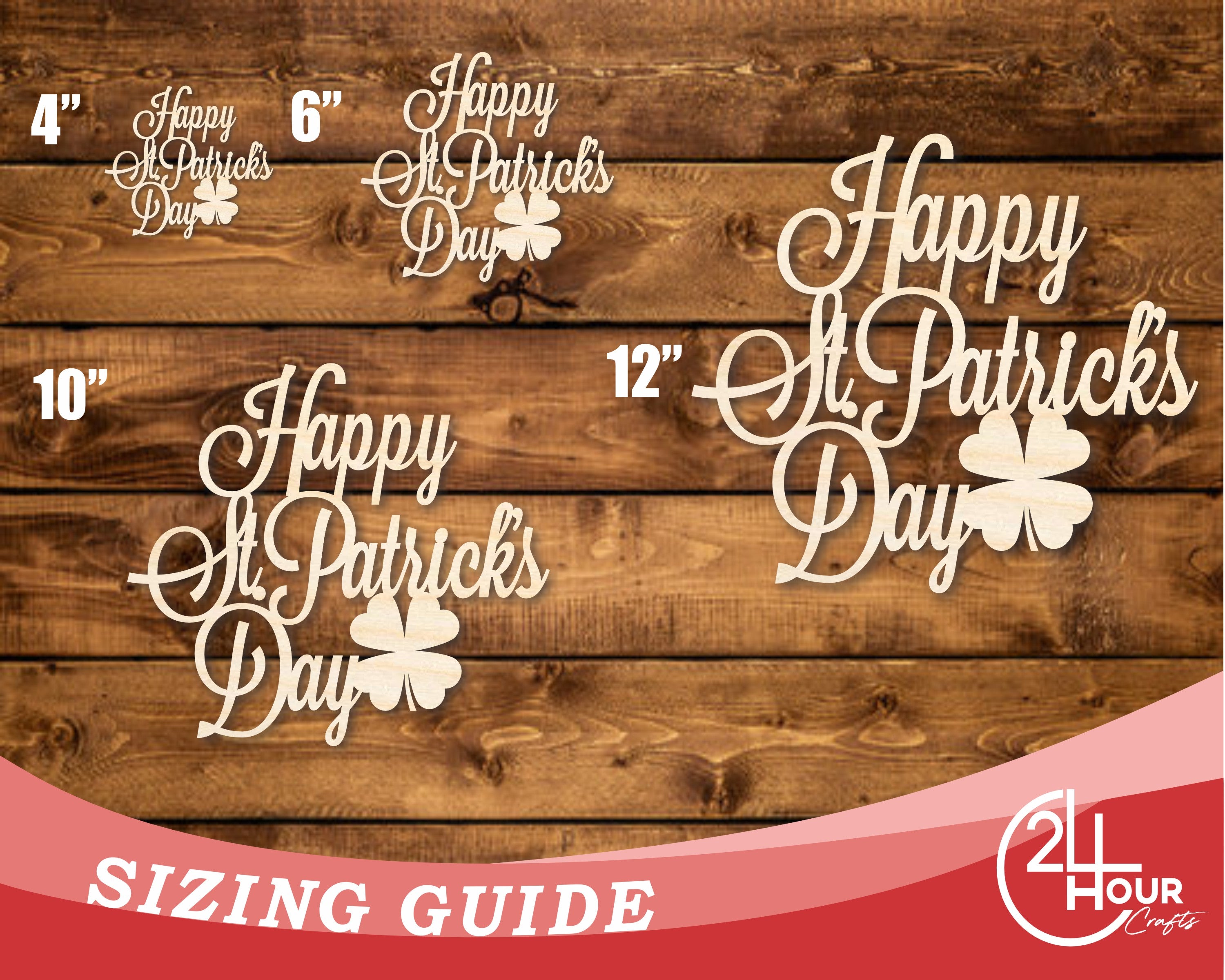 DIY Unfinished Baltic Birch St. Patrick's Day Shape Cutout up to 46 Inches