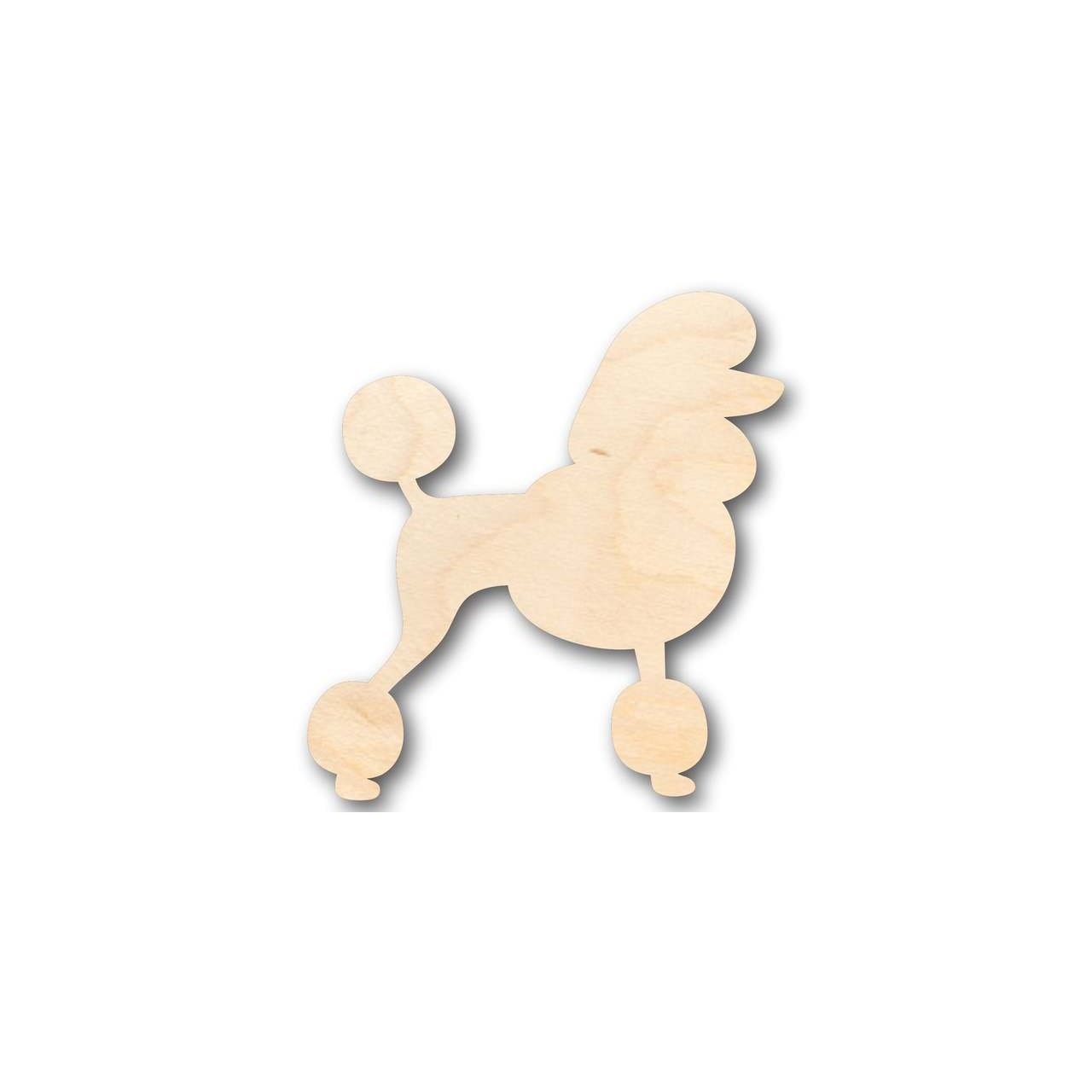 Unfinished Wood Poodle Dog Shape - Ideal for Animal and Pet - Themed DIY Crafts up to 46 Variations