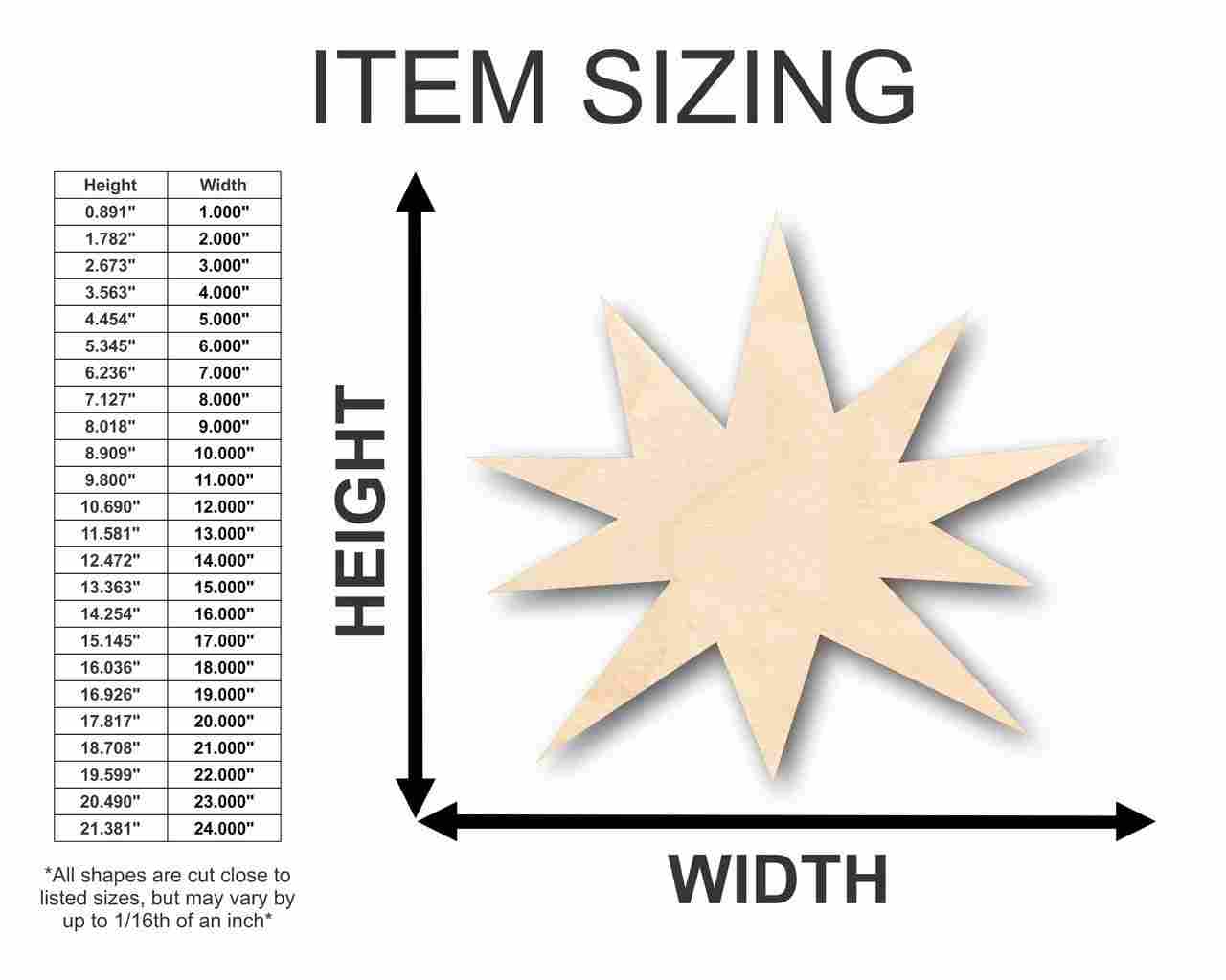 DIY Unfinished Wood Starburst Explosion Shape for Nursery and Crafts up to 46