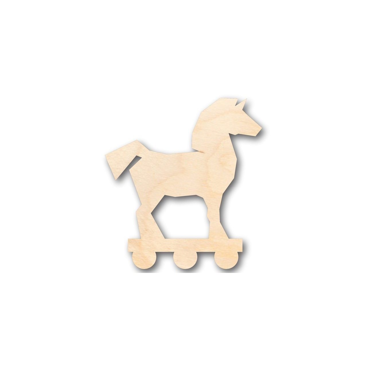 DIY Unfinished Baltic Birch Wood Trojan Horse Shape Toy for Greek History Crafts