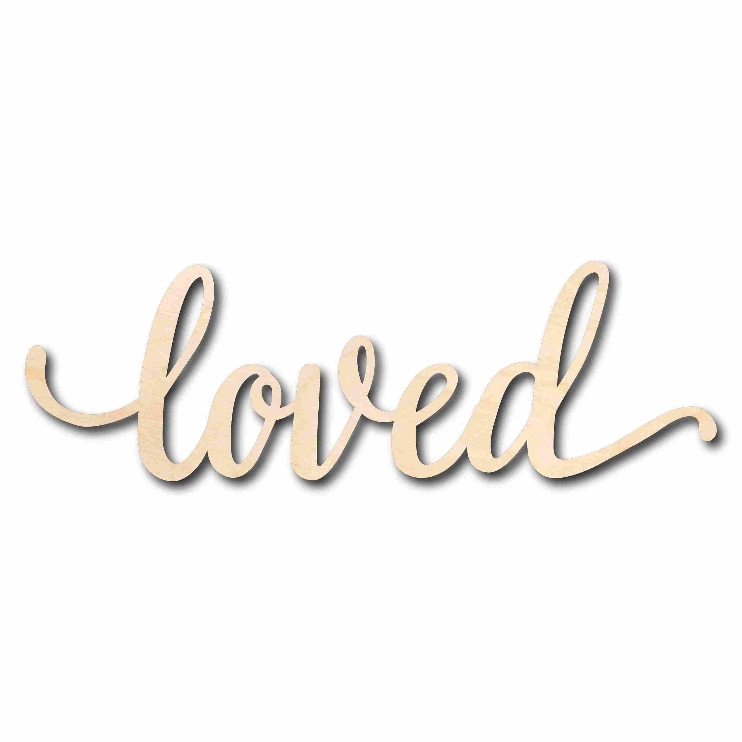 DIY Wedding and Home Decor: Unfinished Wood Cutout 'Loved' Sign