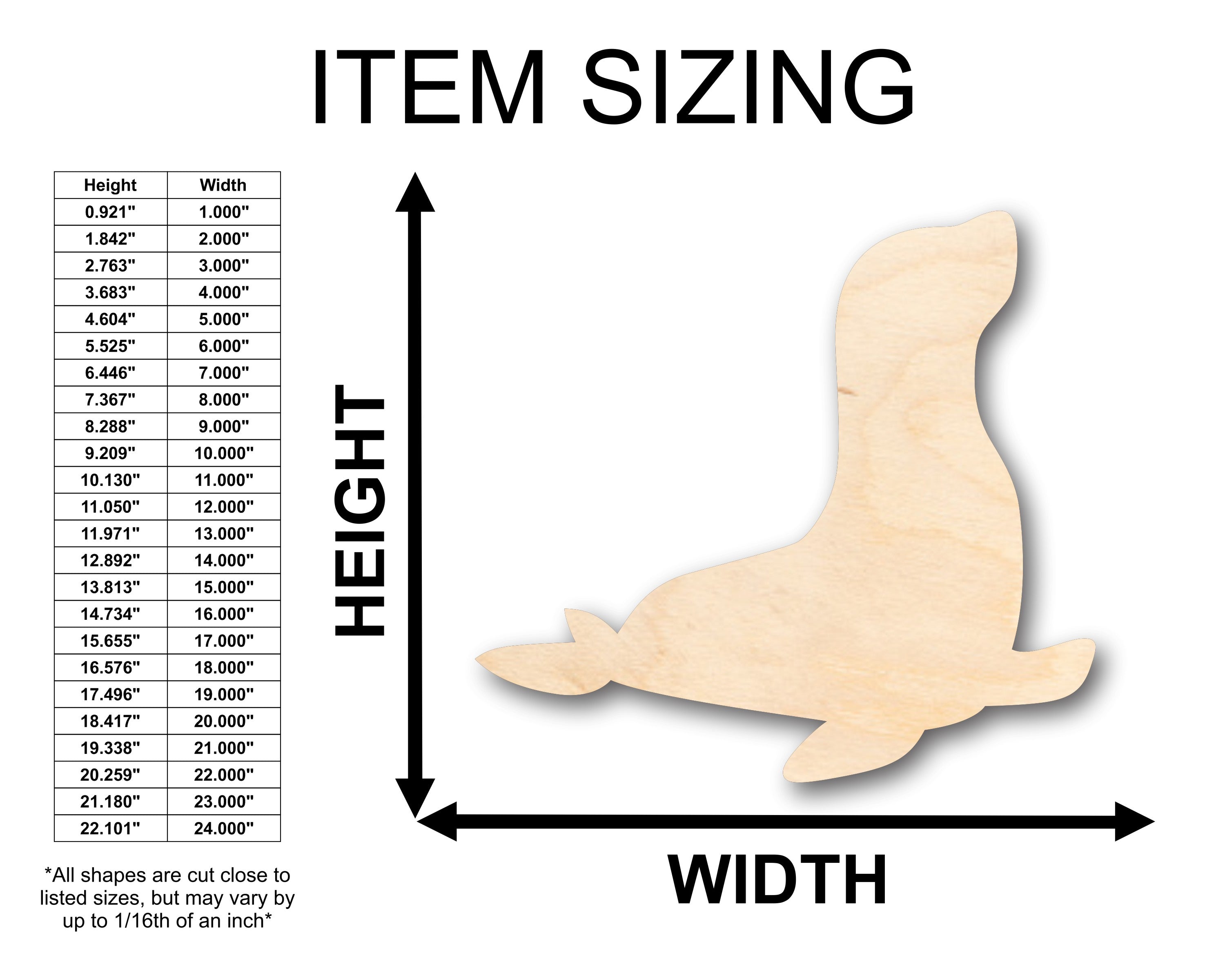 Unfinished Baltic Birch Wood Seal Shape Craft Supplies for Up to 46 DIY Projects
