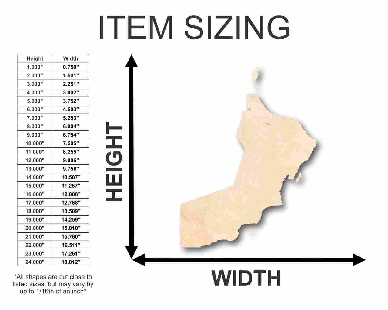 DIY Unfinished Oman - Shaped Wood Crafts up to 46 for Country - Style Projects