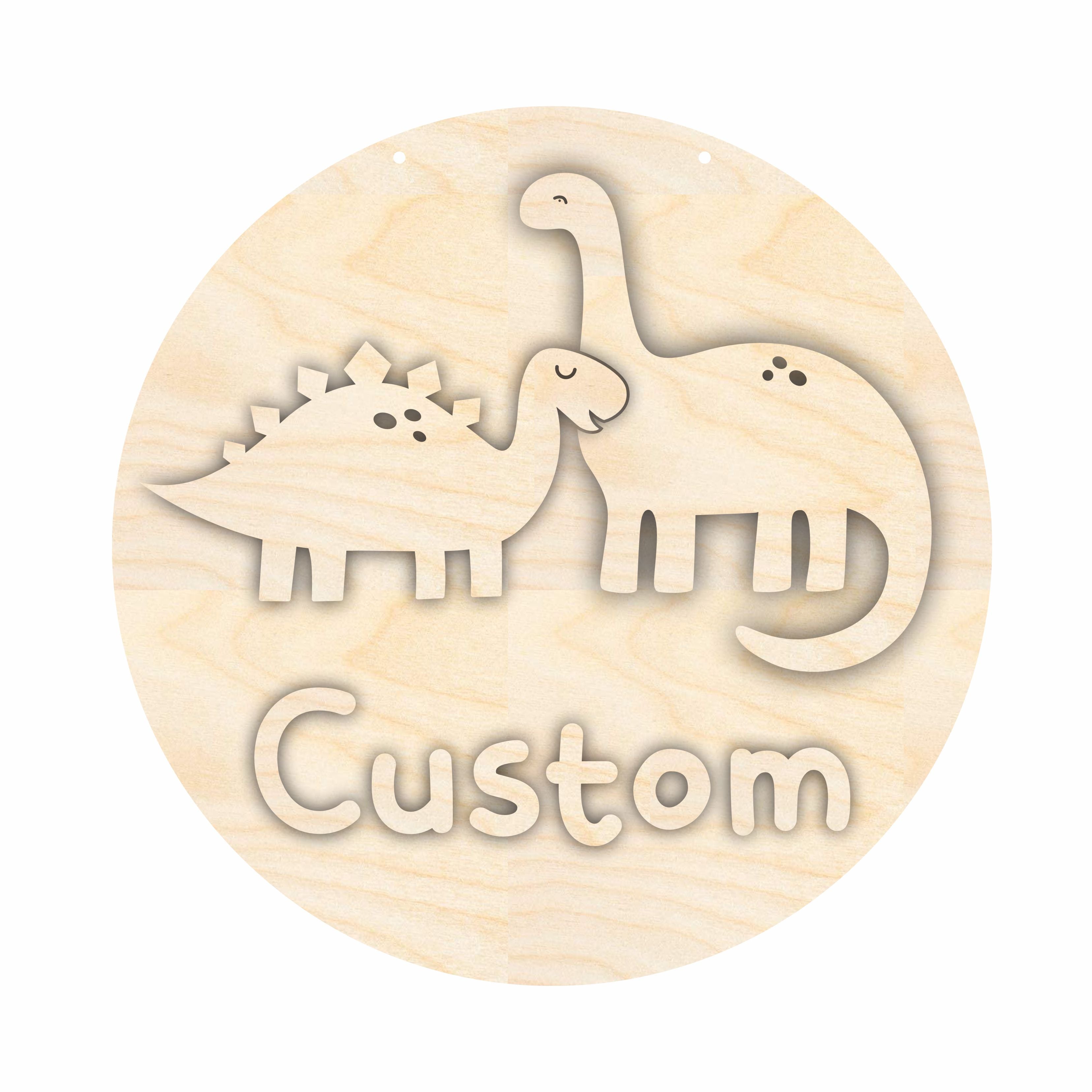 Customizable Unfinished Wood Cute Dinosaur Themed Door Sign Craft Kit with 1/4-Inch Thick Wood Cutouts