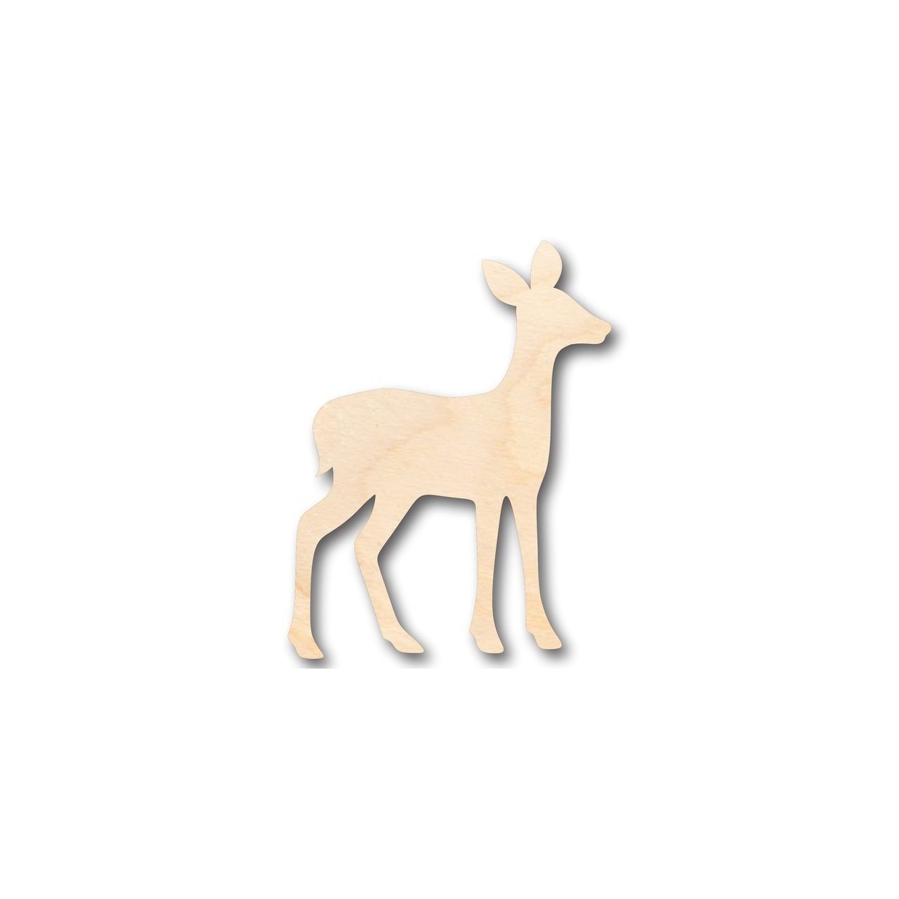 Unfinished DIY Craft Supplies - Wood Fawn Deer Shape for Animal Crafts, Sizes up to 46 Inches