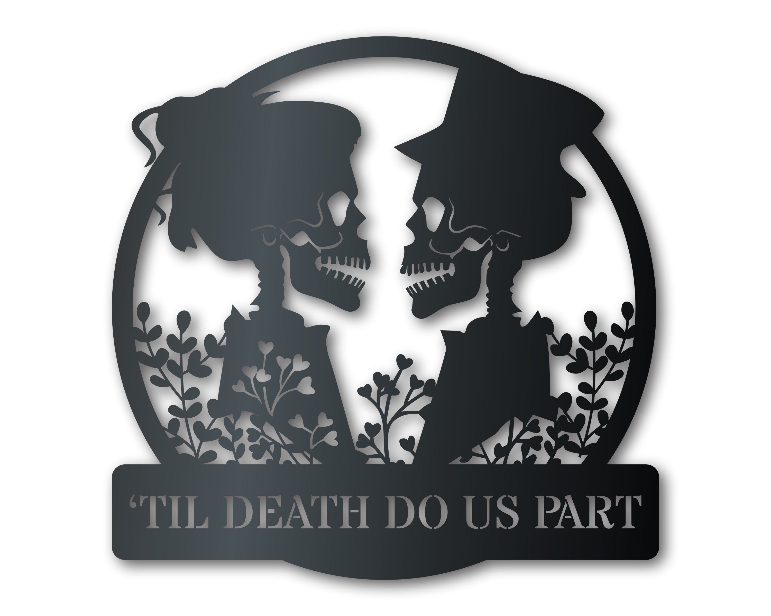 Customizable Metal Skeletal Love Wall Art: 20+ Colors, Up to 36 Inches for Indoor/Outdoor