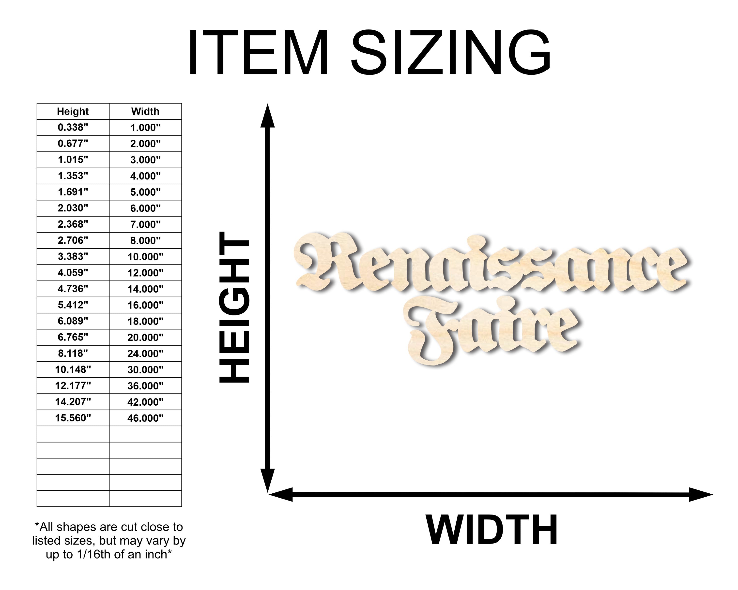 Unfinished Baltic Birch Wood Renaissance Faire Shapes - Craft Items up to 46