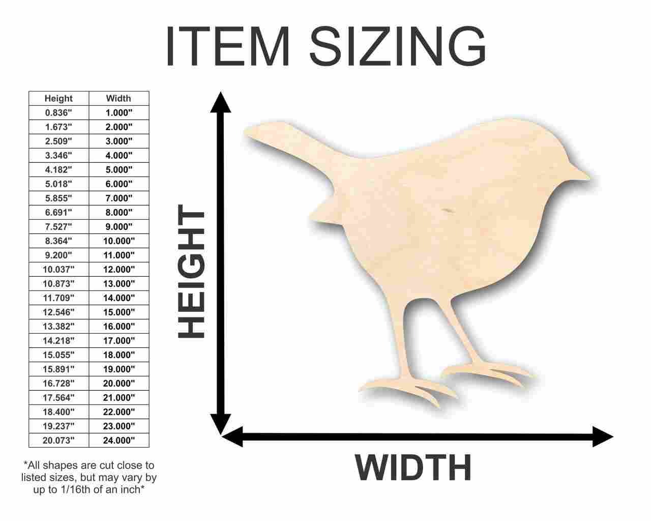 DIY Unfinished Wood Robin Shape for Springtime Wildlife Crafts (up to 46)
