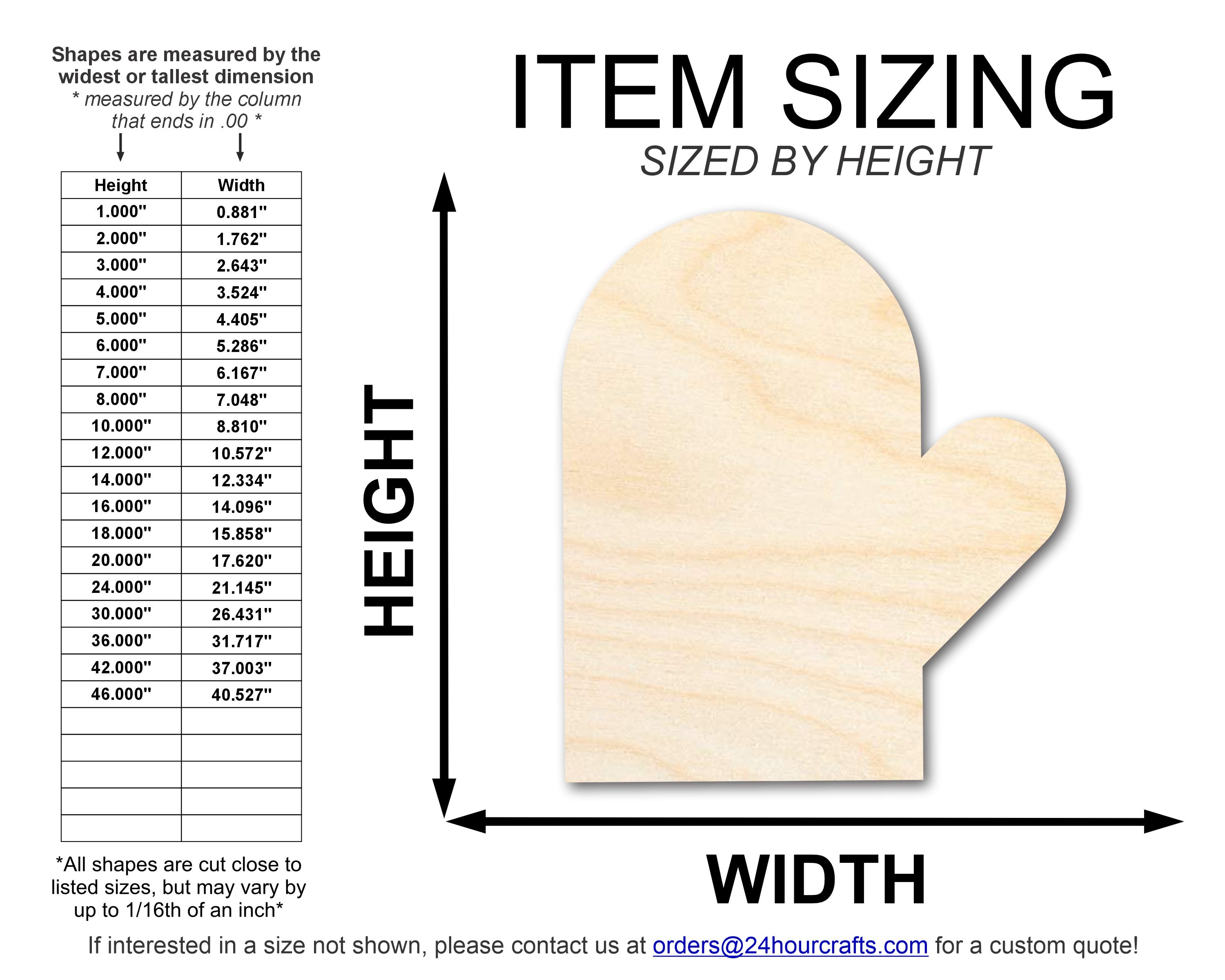 Unfinished Left - Handed Oven Mitt - Shaped Wood Cutout for DIY Crafts, Up to 46 Inches for Multiple DIY Projects