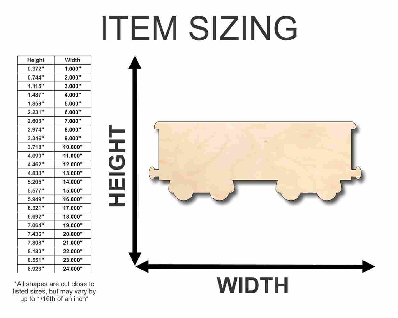 Unfinished DIY Craft Wood Boxcar Train Shape - Ideal for Up to 46 Do - It - Yourself Projects
