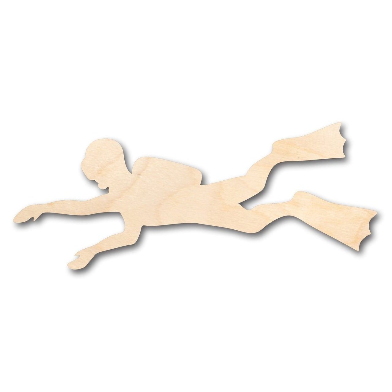 DIY Unfinished Baltic Birch Wood Scuba Diver Shape - Up to 24 Inches