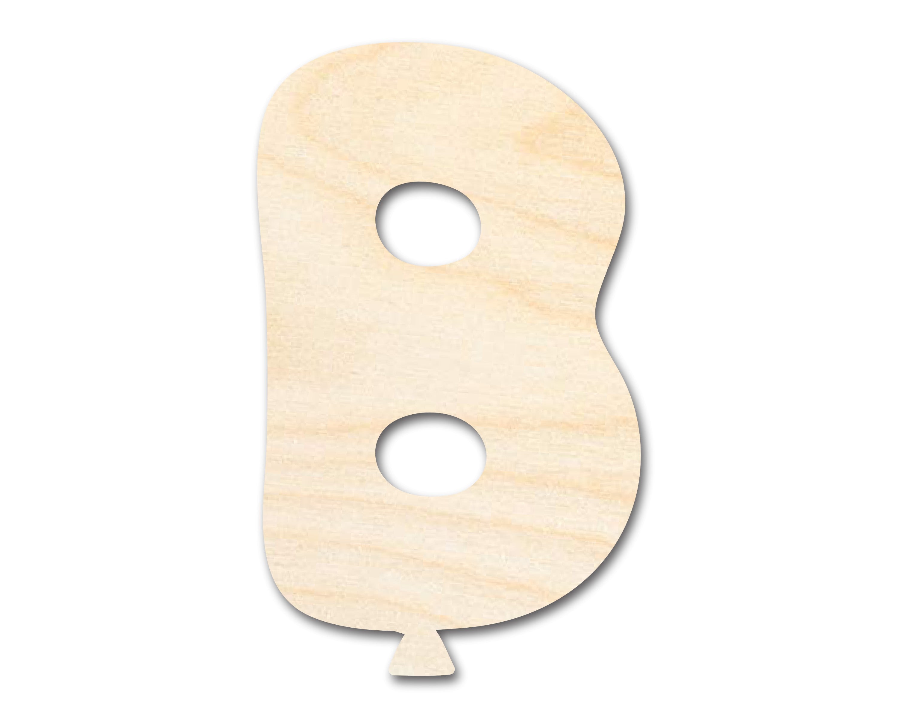 DIY Unfinished Wood Balloon Letter B Shape Cutout, Up to 46 Inches for Crafts