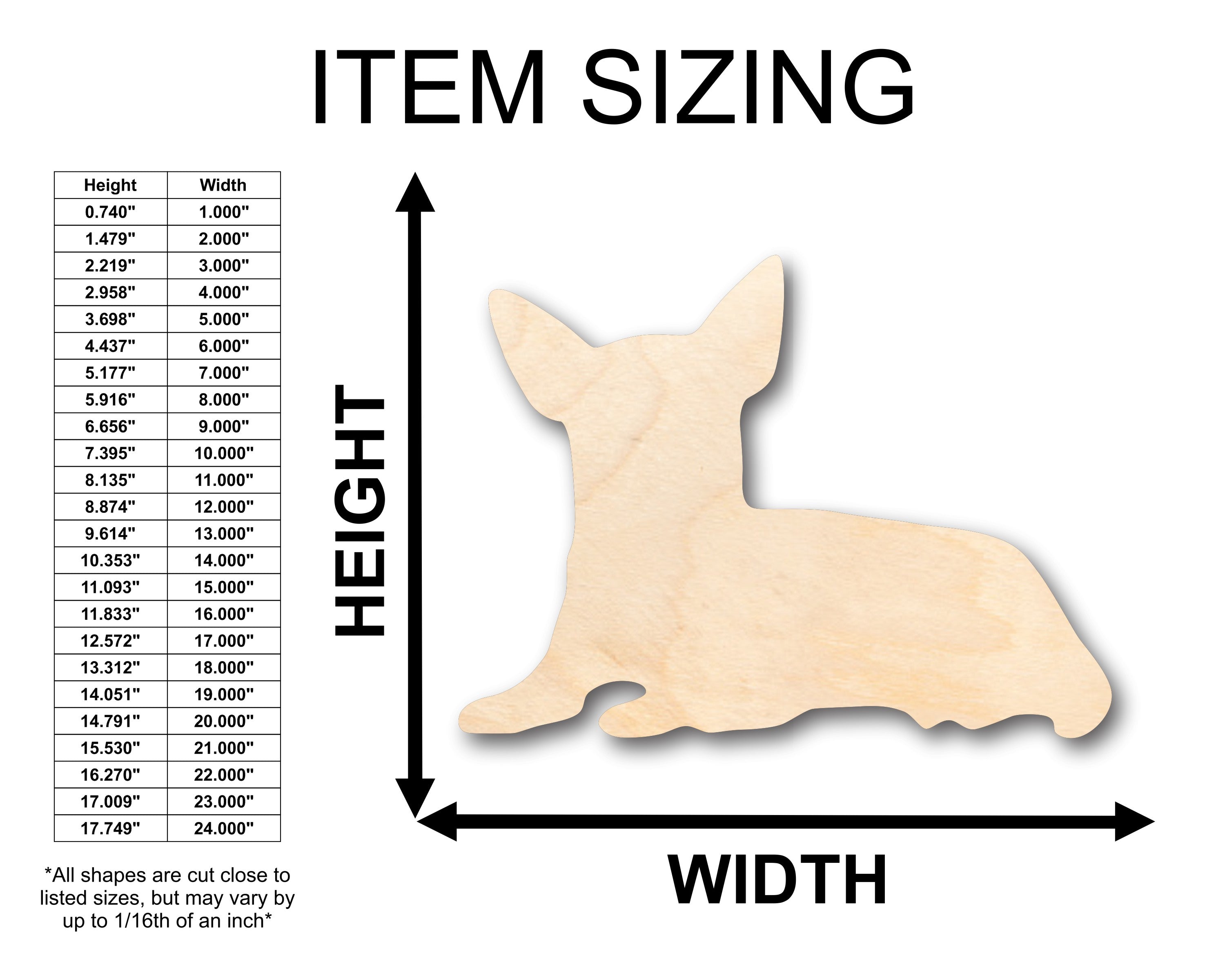 Unfinished Wood DIY Craft in Chihuahua Shape - Up to 46 Pieces for Do - It - Yourself Projects