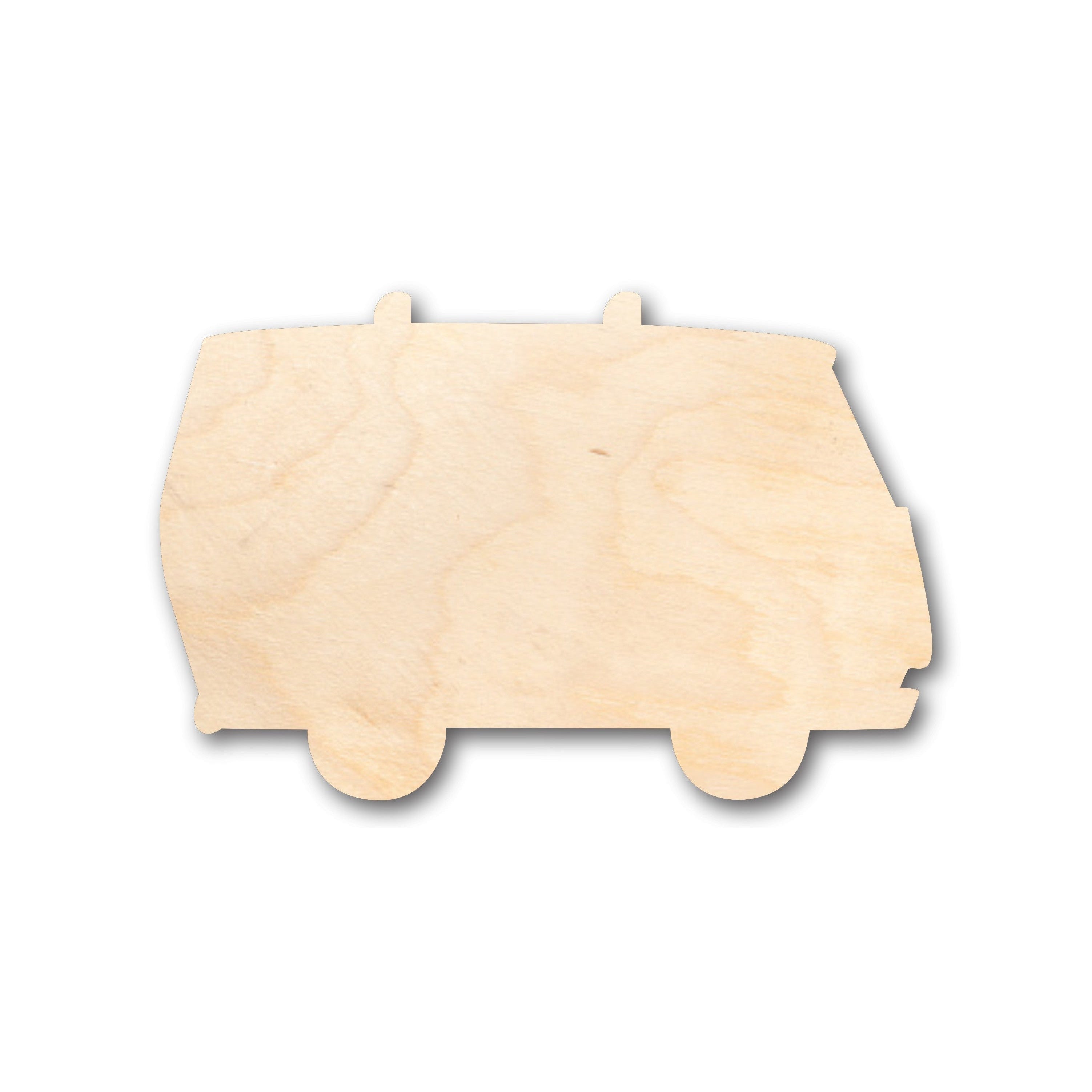 Unfinished Wood Hippie Van Bus Shape Crafting Kit - Ideal for up to 46 DIY Projects