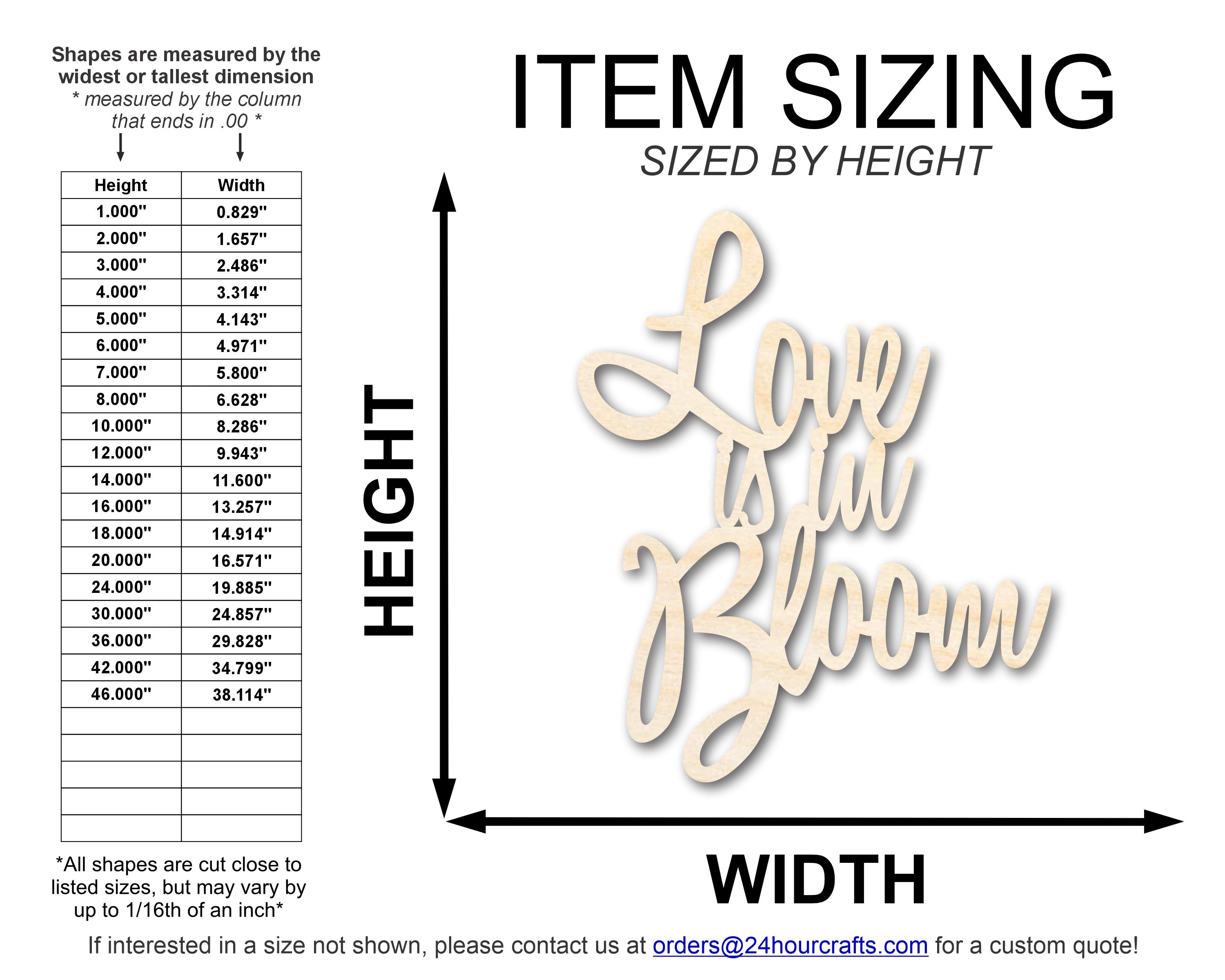 DIY Unfinished Baltic Birch Wood 'Love is in Bloom' Cutout up to 46 Inches