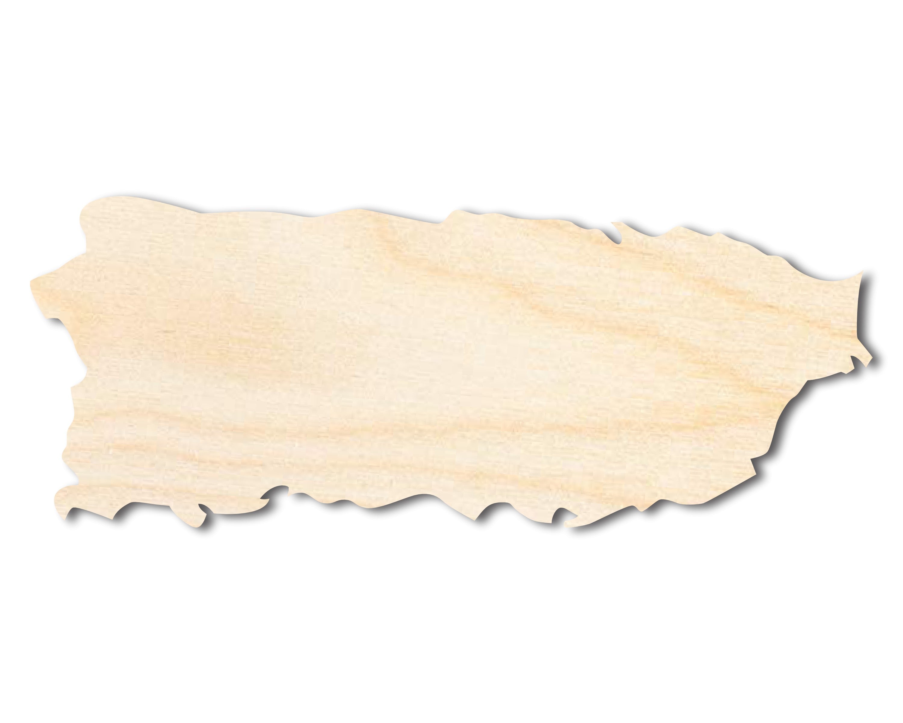Unfinished Wood Puerto Rico Shape - Ideal for US Territory Caribbean Island DIY Crafts, Available up to 46 Inches for Multiple DIY Projects