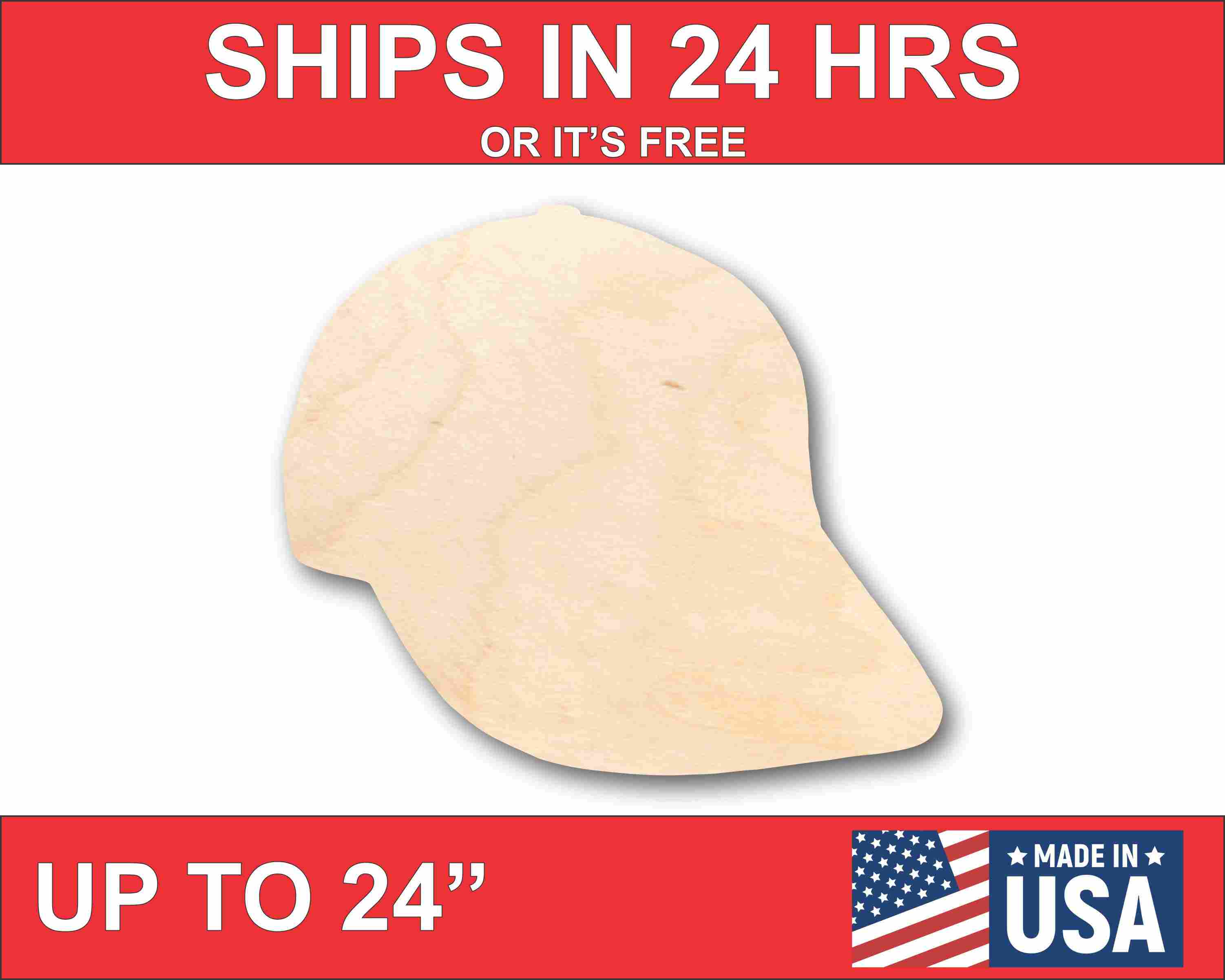 Unfinished Baltic Birch Wood Hat Silhouette for Up to 46 DIY Craft Projects