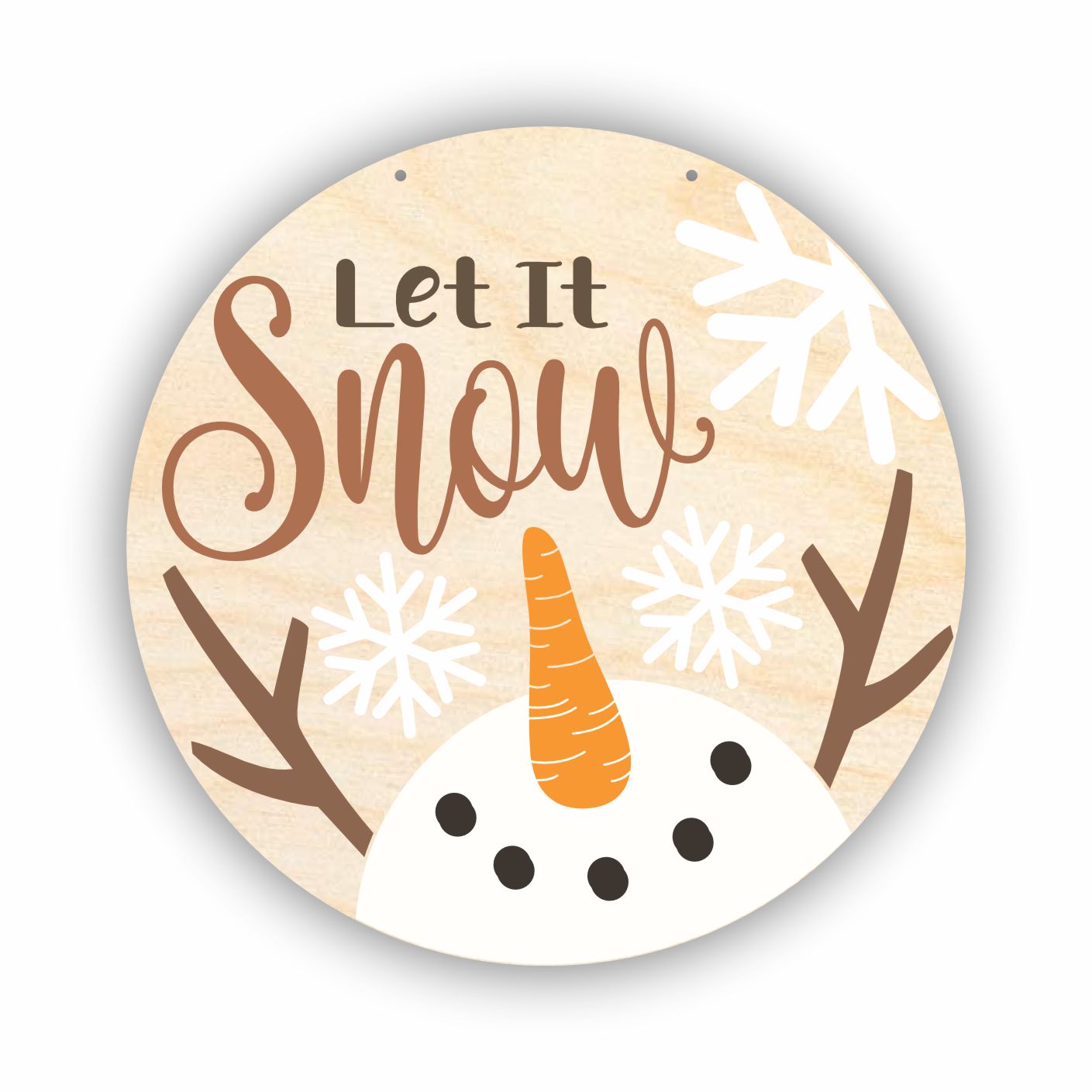 1/4 Thick Unfinished Wood 'Let It Snow' Door Sign Craft Kit