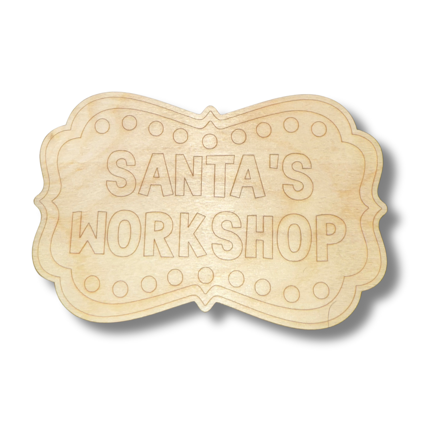 DIY Unfinished Wood Etched Santa's Workshop Shape for Up to 30 Paint - by - Line Crafts