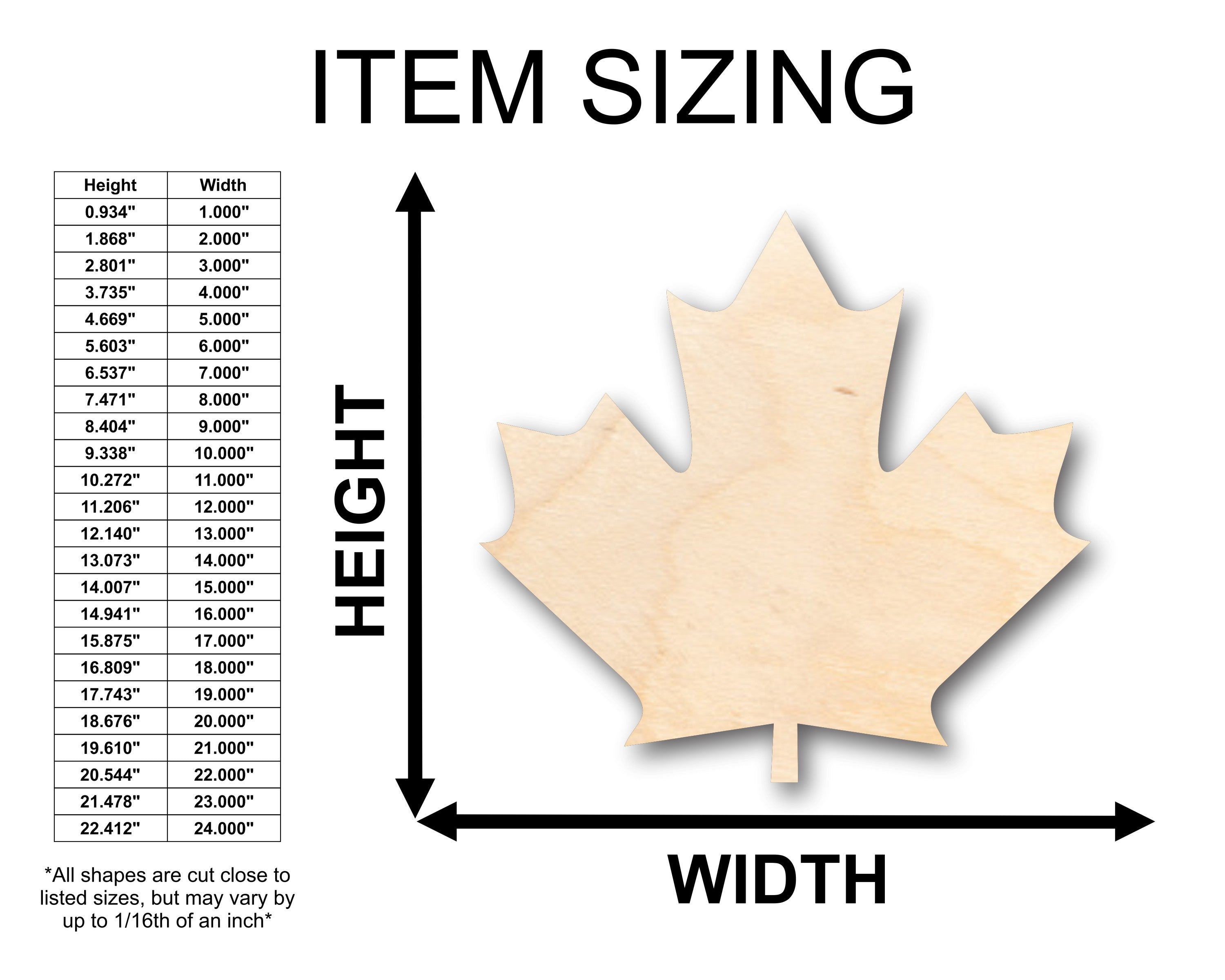 DIY Unfinished Canadian Maple Leaf Shaped Wood Crafts up to 46