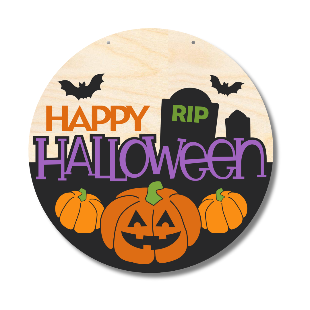 Unfinished Wood Craft Cutouts Halloween Door Sign Kit - 1/4 Inch Thick for Festive Home Decor