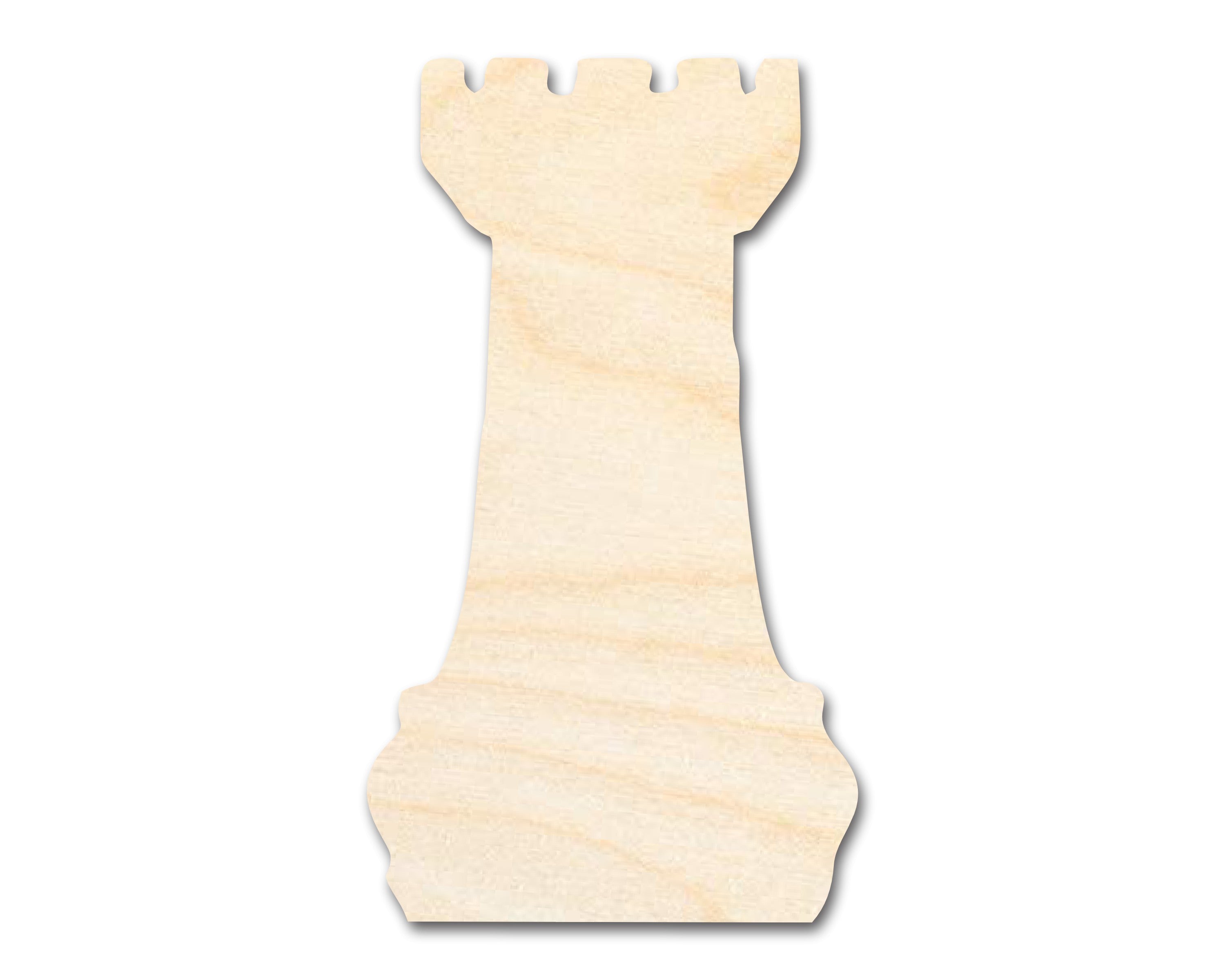 DIY Unfinished Baltic Birch Wood Chess Rook Shape Cutout up to 46 Inches