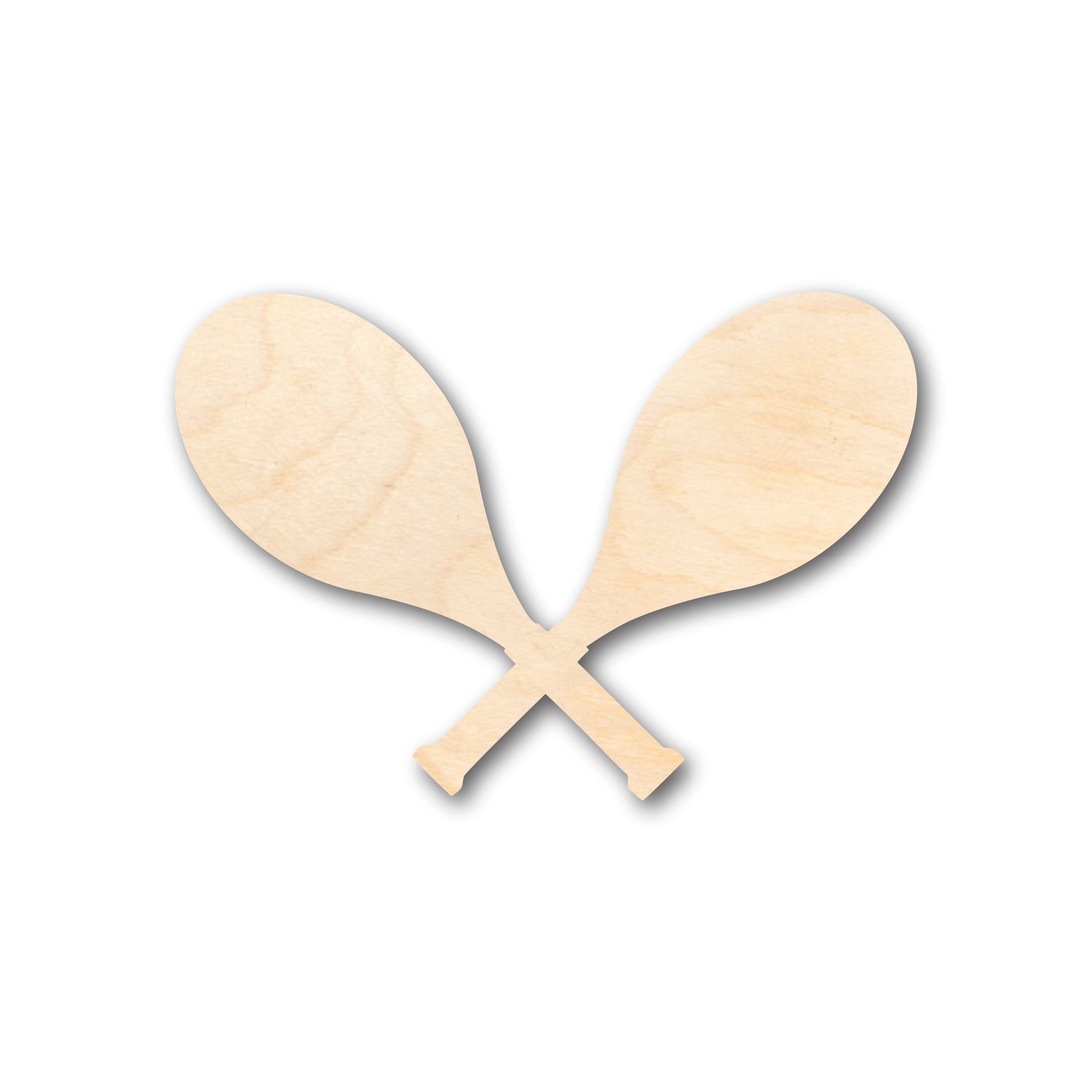 Unfinished DIY Wood Crafts in the Shape of Crossed Tennis Rackets - Up to 46 Pieces for Your Creative Projects