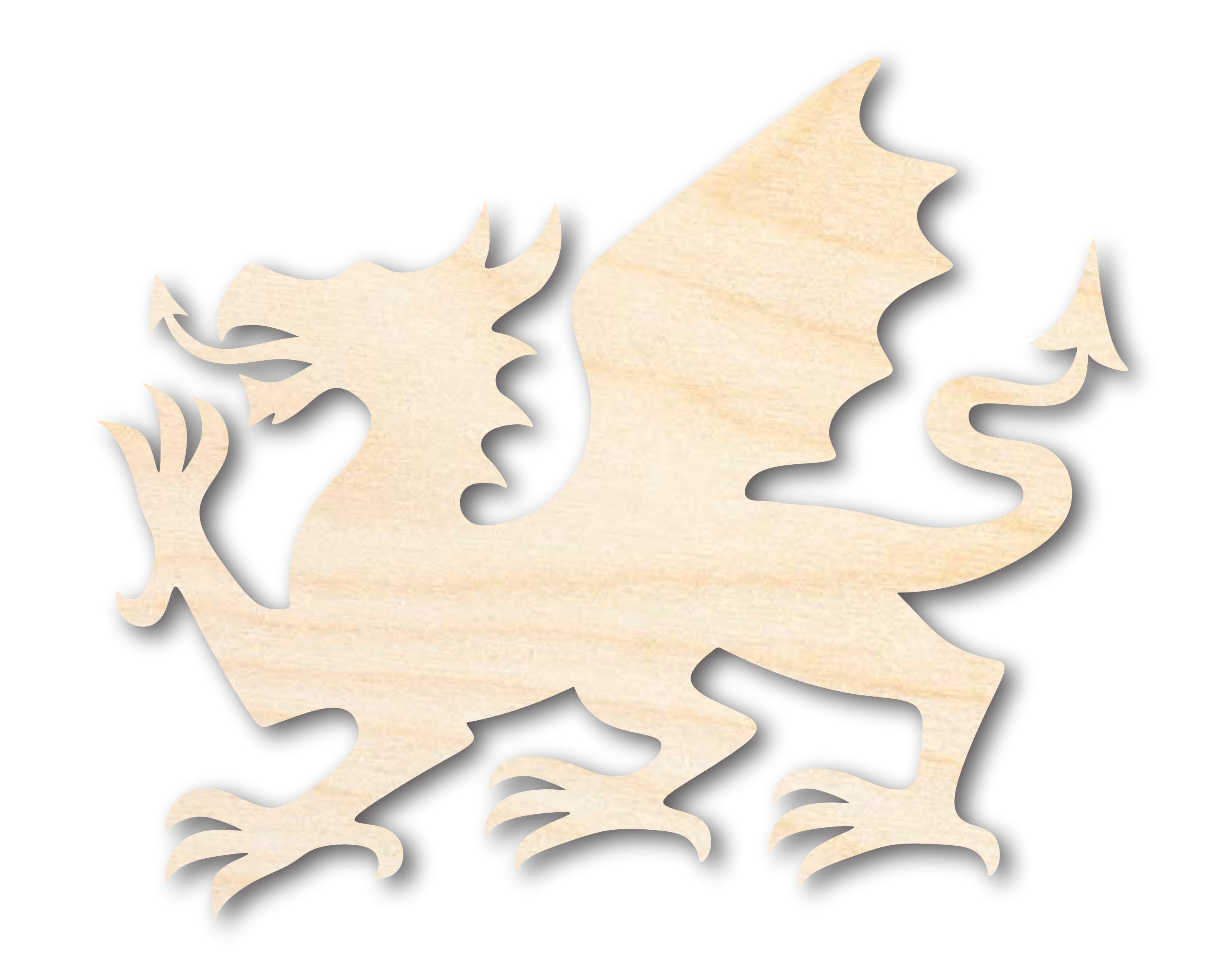 DIY Unfinished Welsh Dragon Shape Wood Crafts up to 36 Inches
