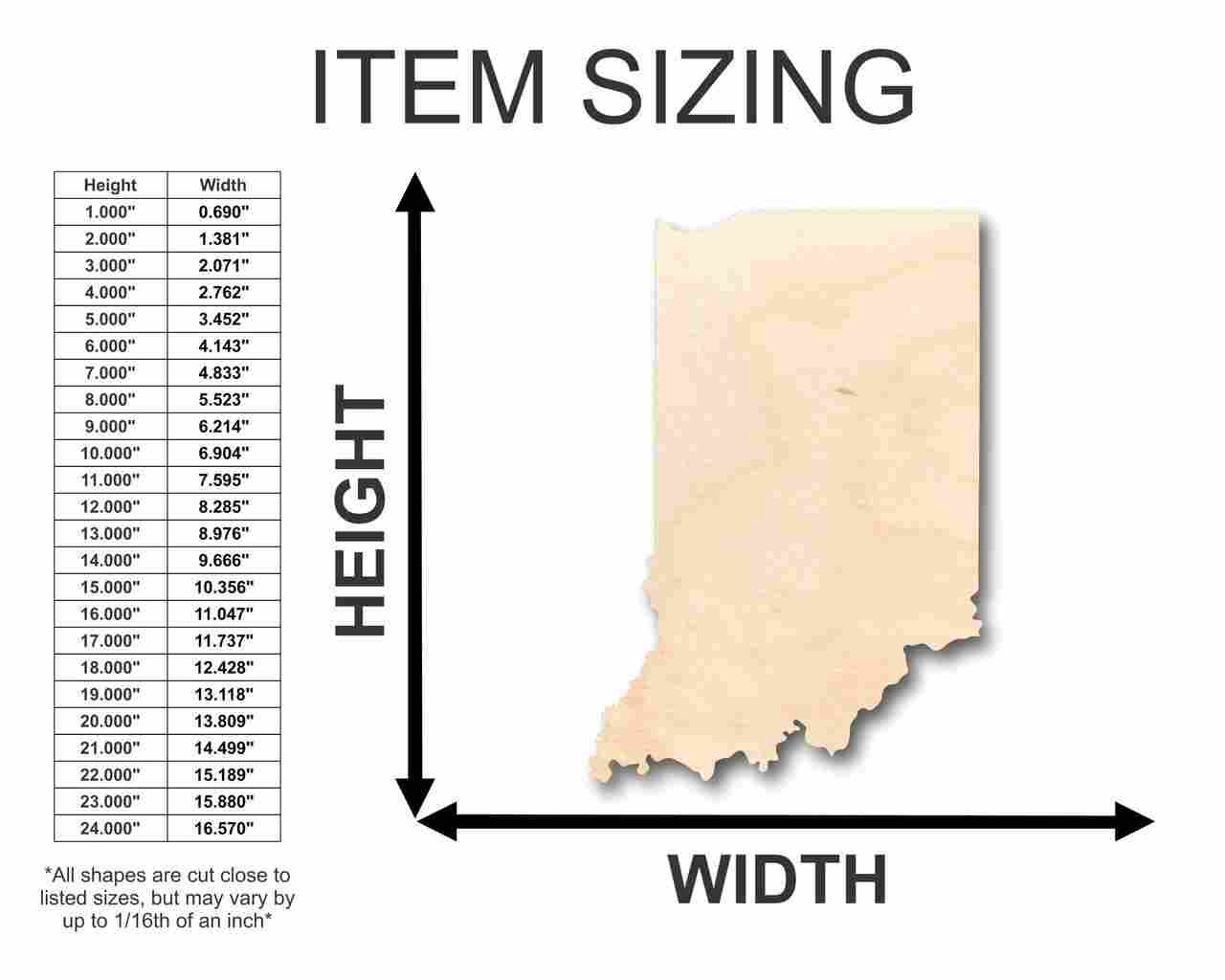 DIY Unfinished Indiana - Shaped Wood Craft up to 46 for Your Creativity