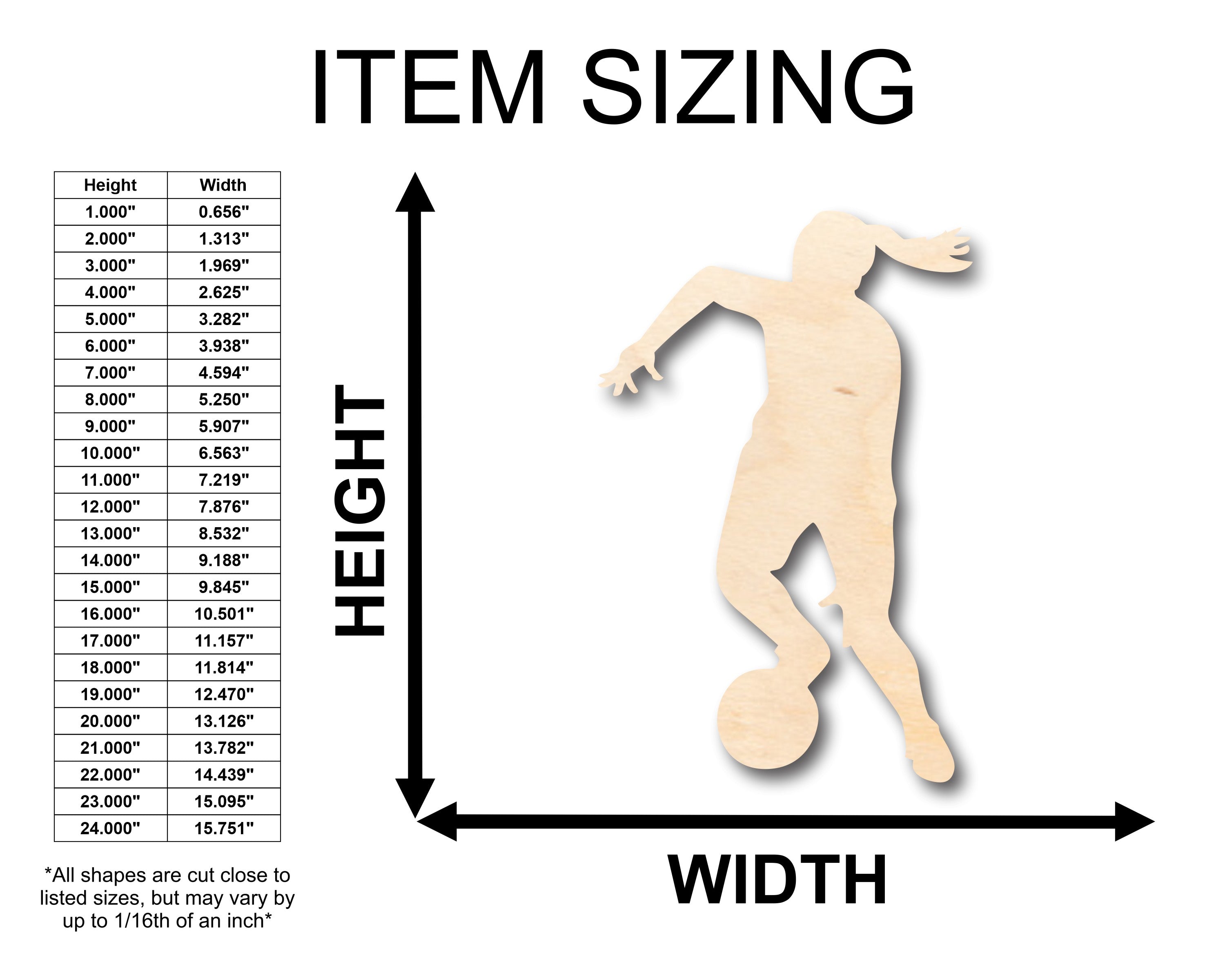DIY Unfinished Wood Girl Soccer Shape Craft Pieces up to 46