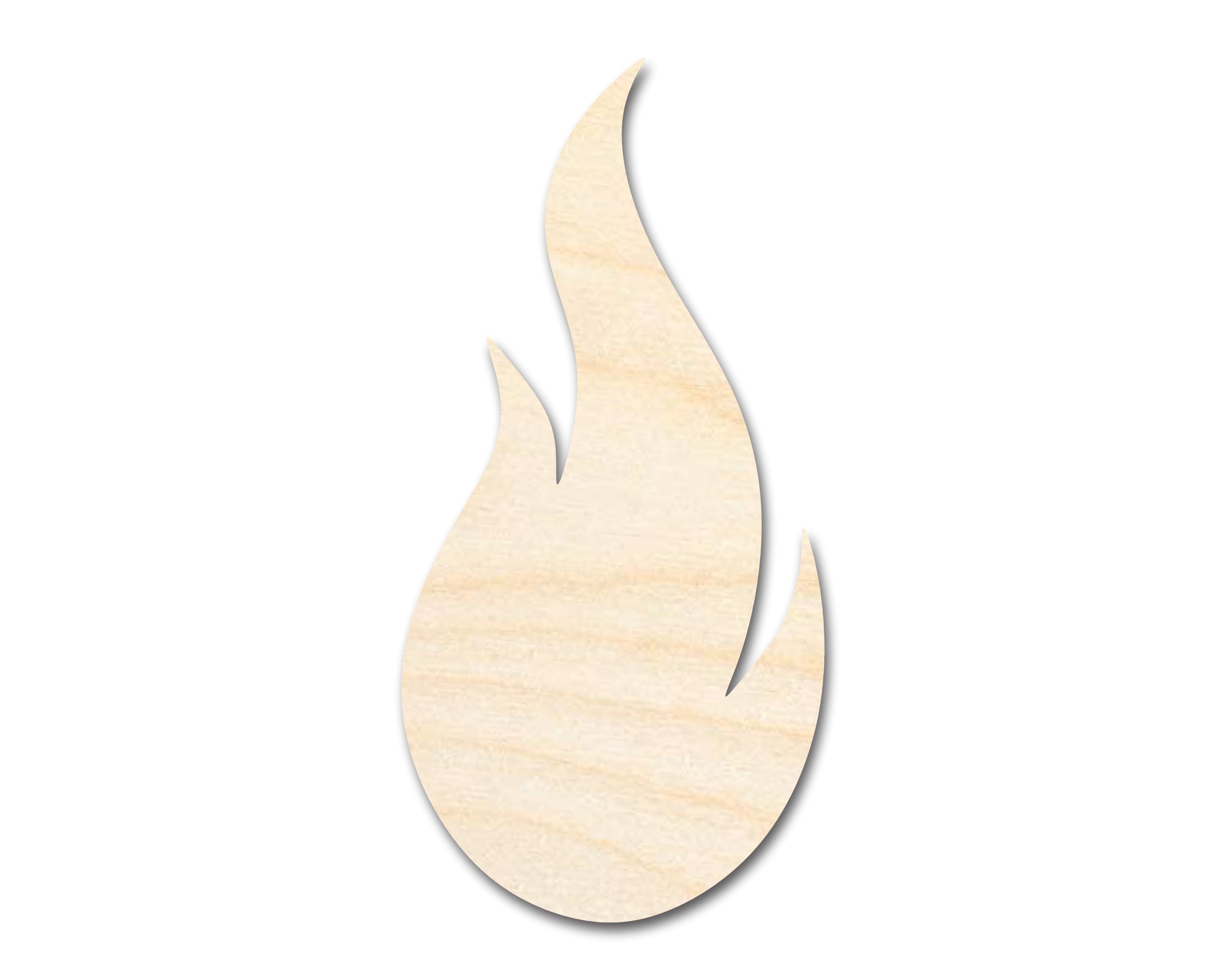 Unfinished Wood Flame Shape | Craft Cutout | up to 46 DIY