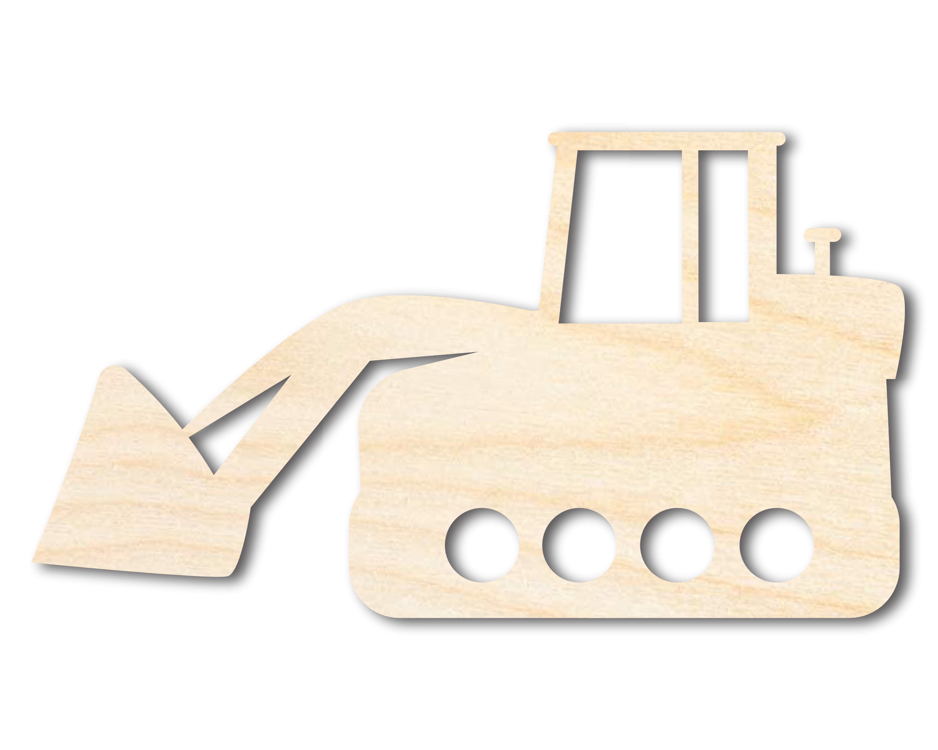 DIY Unfinished Baltic Birch Wood Excavator Shape Cutout up to 46 Inches