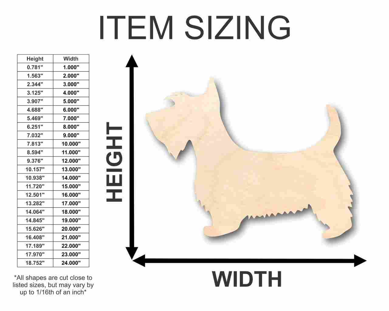 Unfinished DIY Wood Crafts in Scottie Dog Shape - Ideal for Animal and Pet Decor