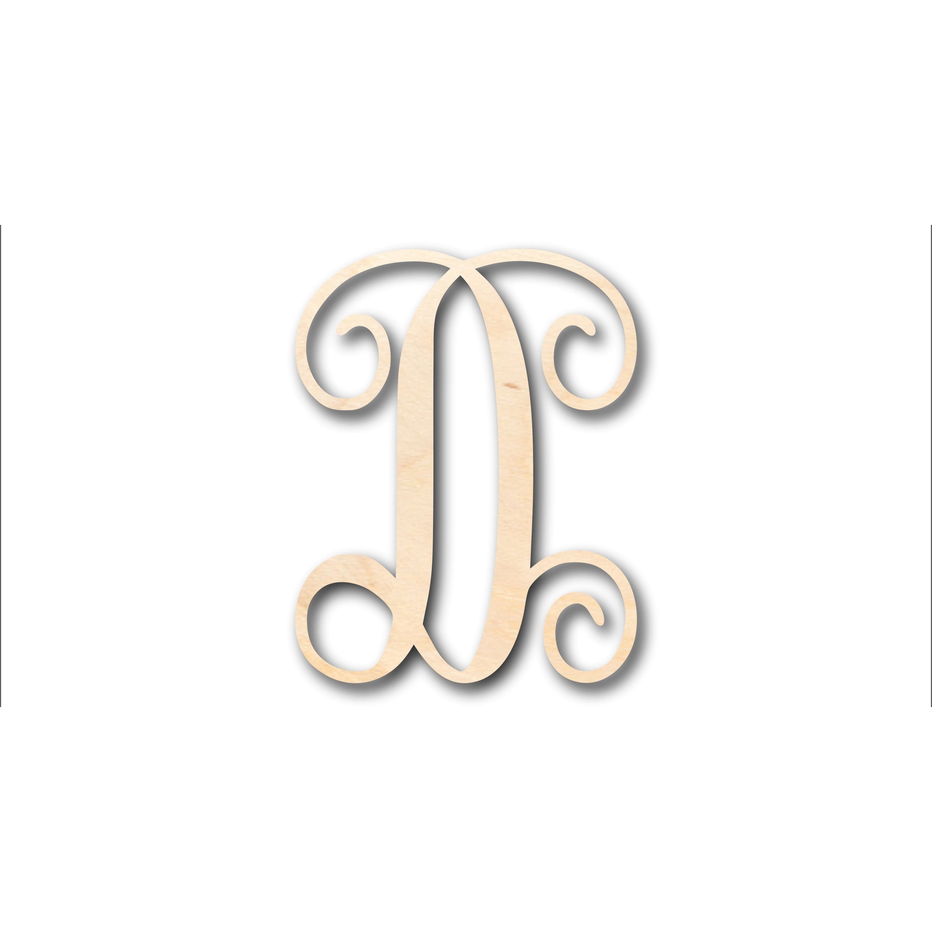 DIY Unfinished Wood D - Shape Monogram for Crafts up to 46