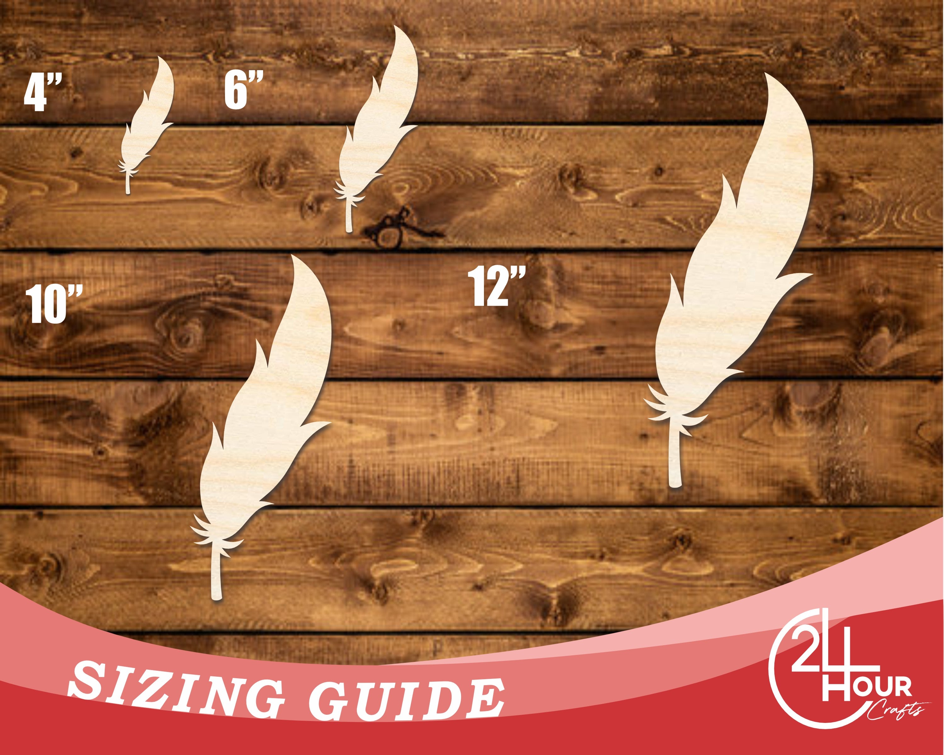 Unfinished DIY Craft Cutout in Feather Shape | Up to 46 Different DIY Options