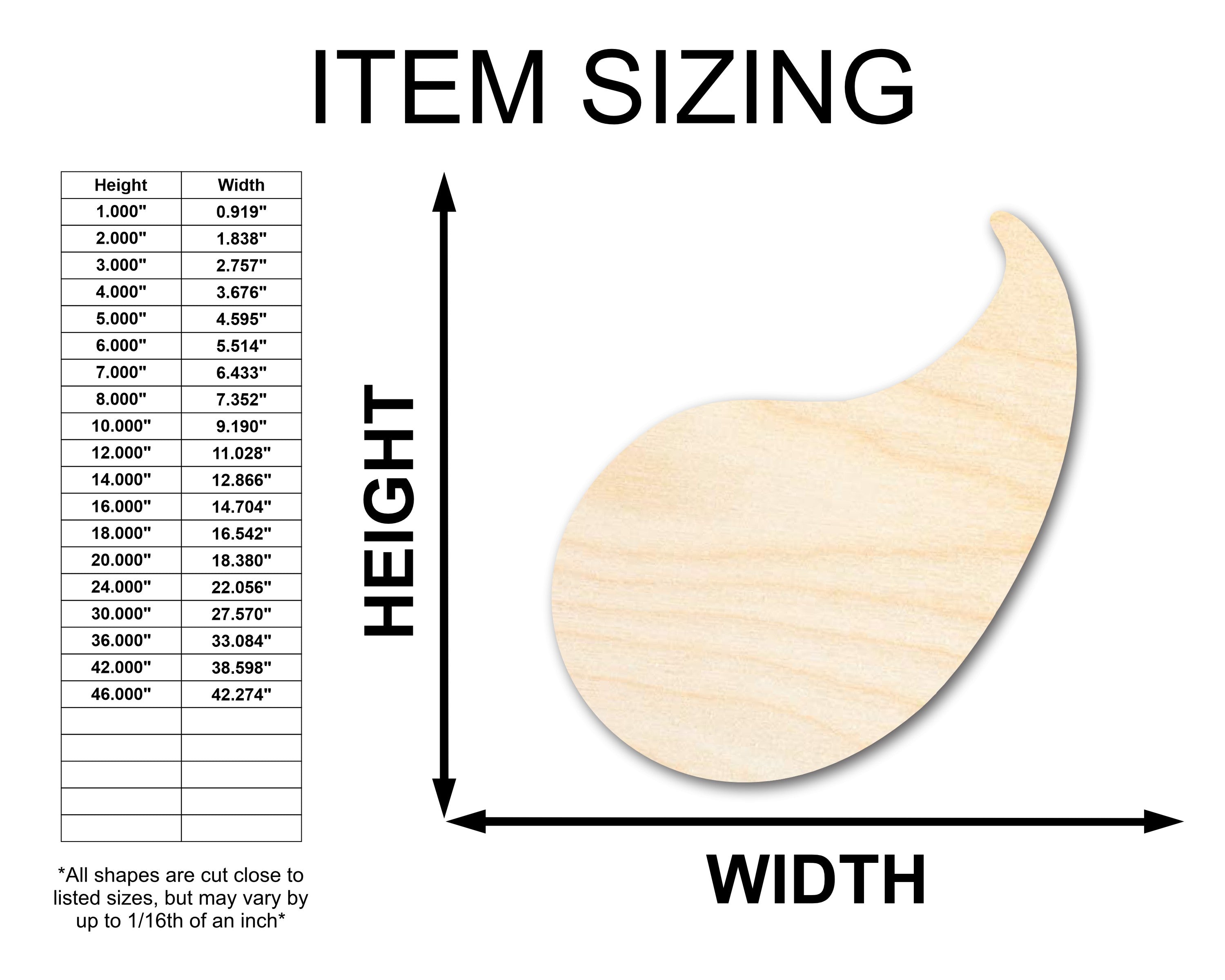 Unfinished Baltic Birch Wood Cornucopia Shape Crafts up to 36 Inches
