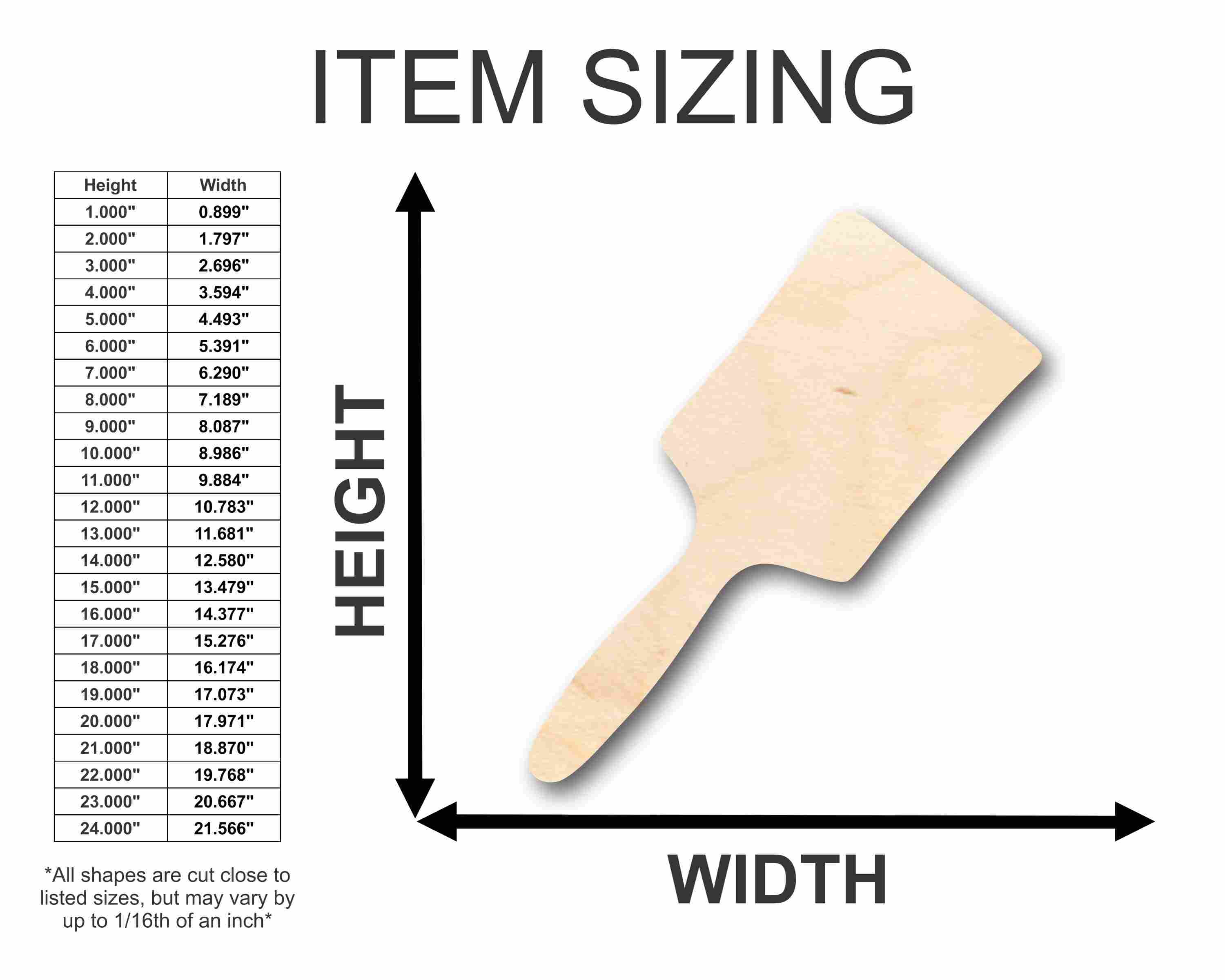 Unfinished Wood Brush Silhouette for DIY Crafts - Up to 46 Different Do - It - Yourself Projects