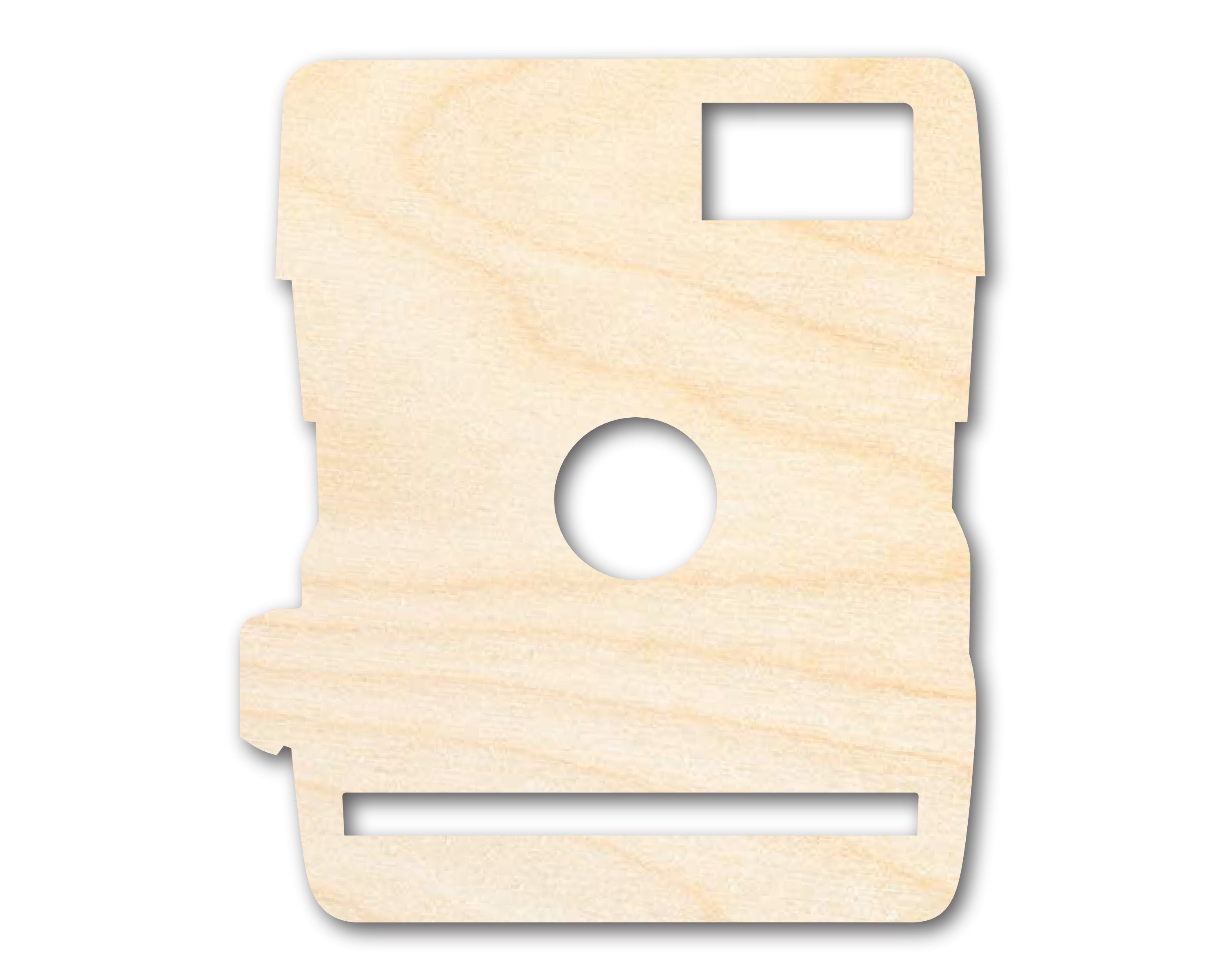Unfinished Vintage-Style Camera Shape Wood Craft Cutout for Up to 46 DIY Projects