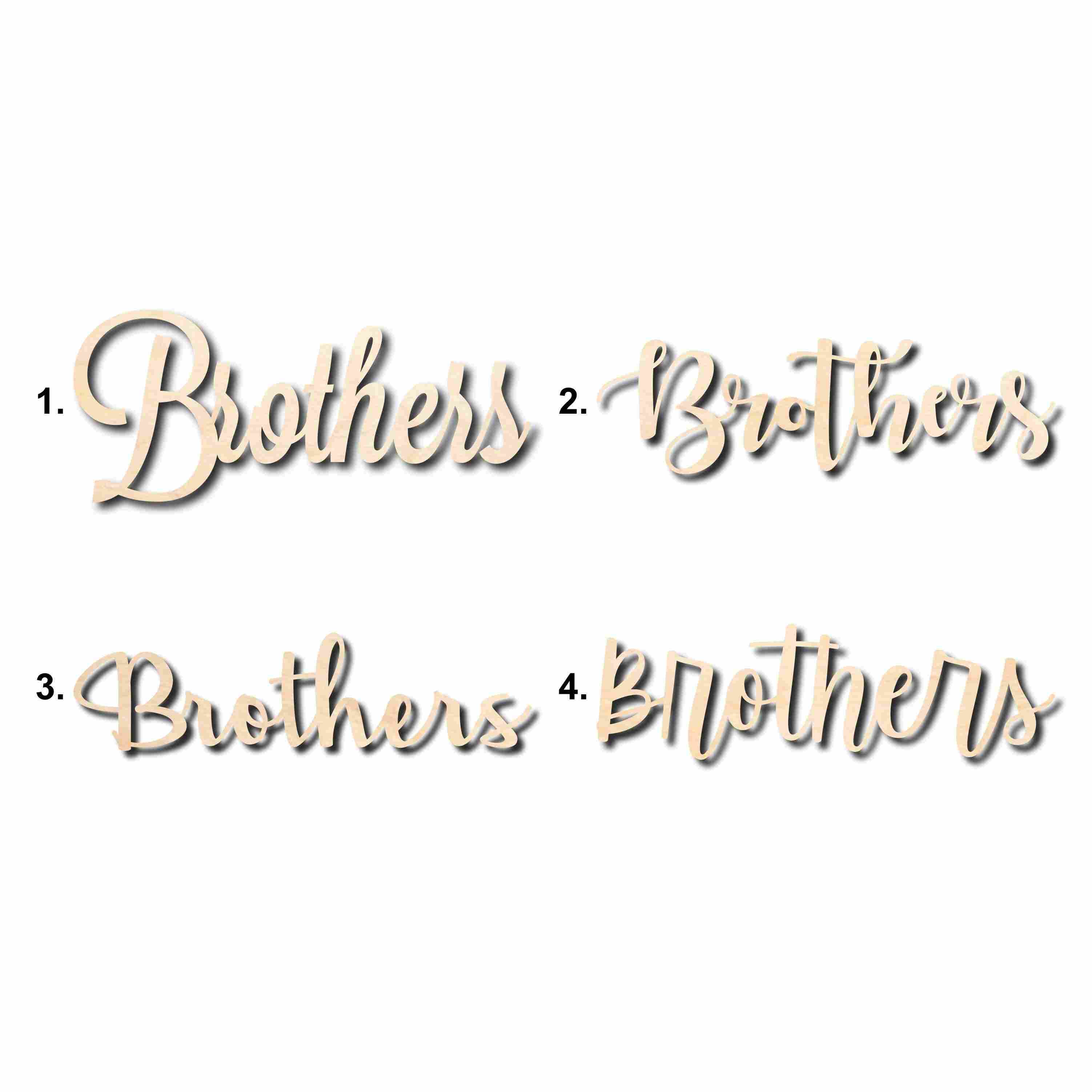 DIY Unfinished Wood Cutout Home Decor Sign for Brothers - Ideal for Crafting