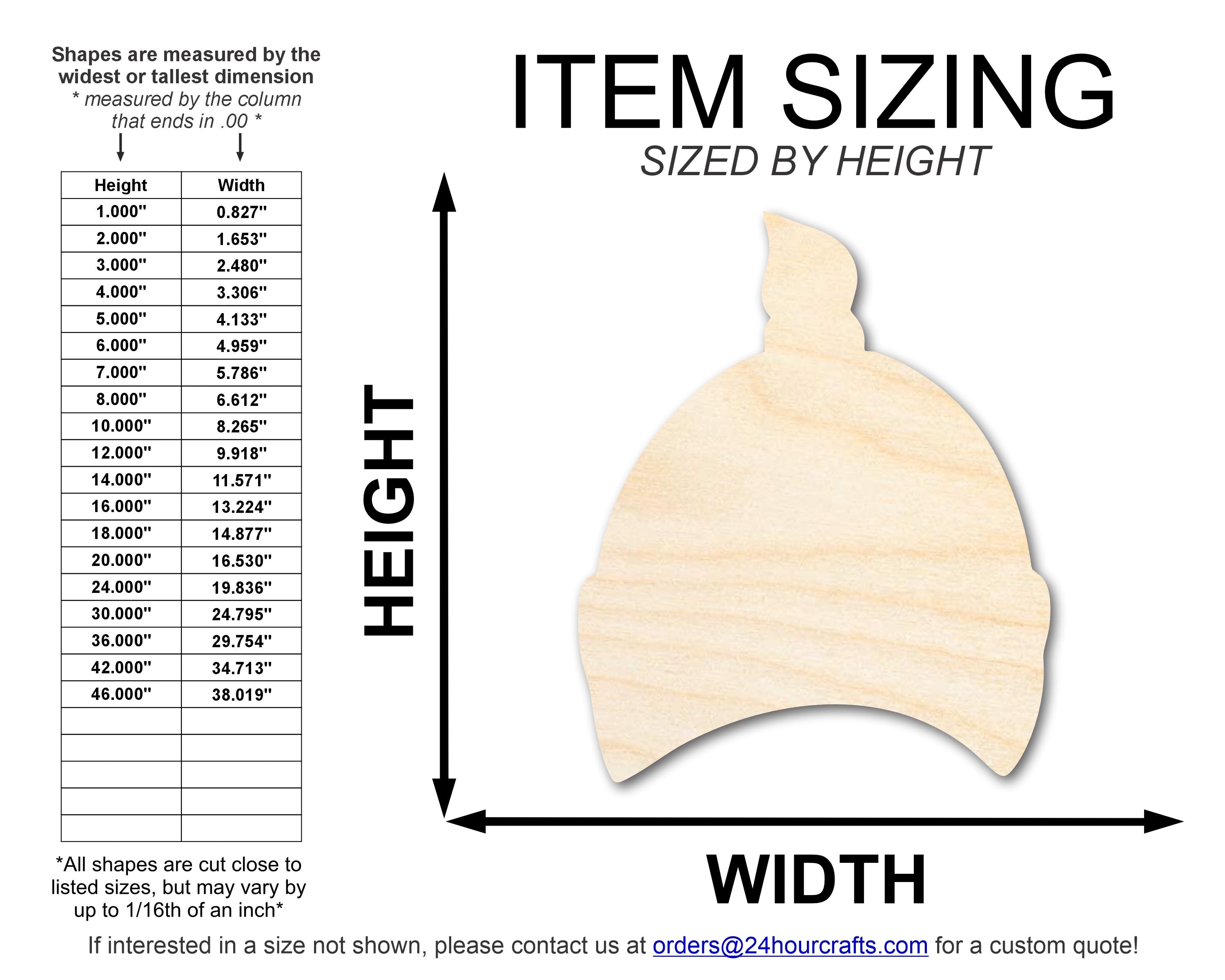 Unfinished DIY Craft Cutout in the Shape of a Newborn Baby Hat for Up to 46 Do - It - Yourself Projects