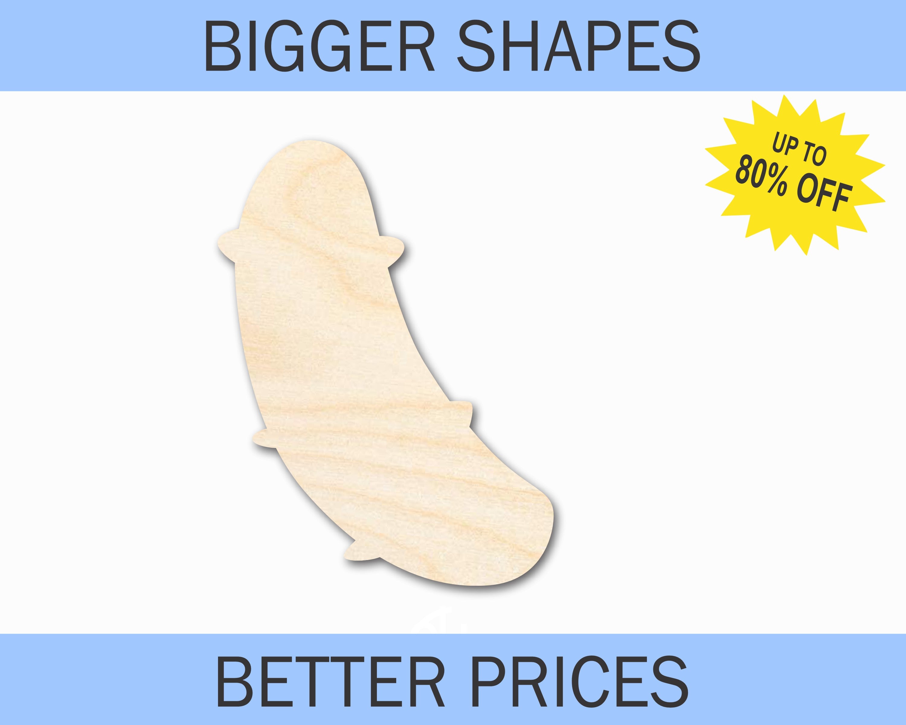 Enhanced DIY Craft Cutout: Unfinished Wood in Pickle Shape from the Bigger and Better Collection