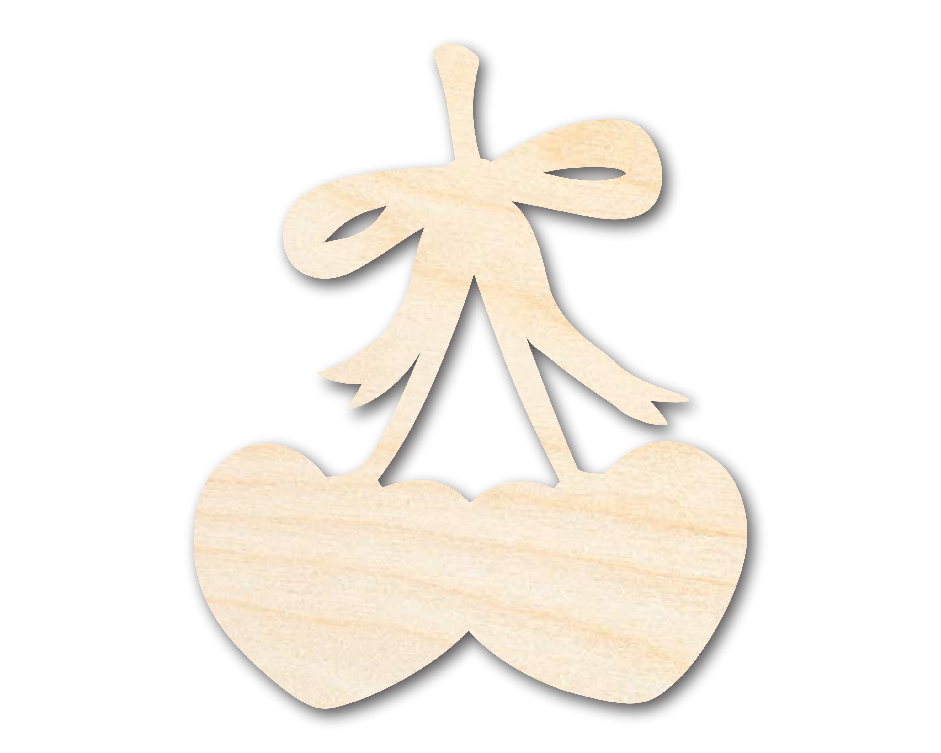 Unfinished Baltic Birch Wood Cutout in Heart with Cherries Shape for DIY Crafts - Up to 46 Inches and Ideal for Multiple DIY Projects