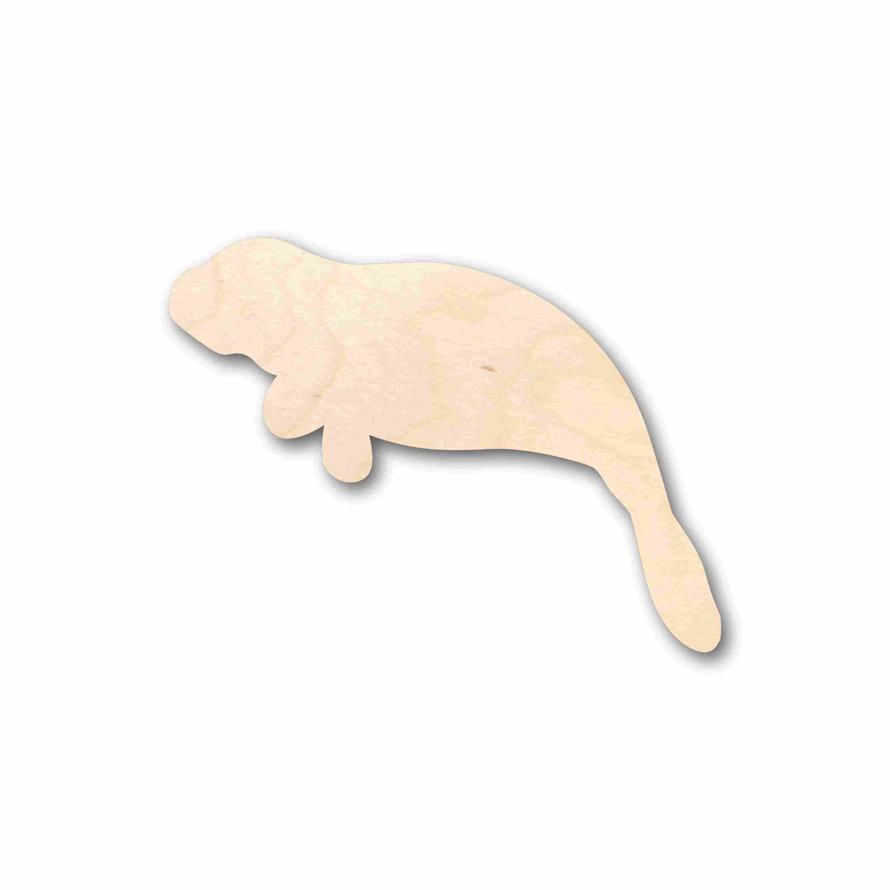 Unfinished DIY Craft Wood Manatee Calf Sea Cow Silhouette for Up to 46 Different Craft Projects